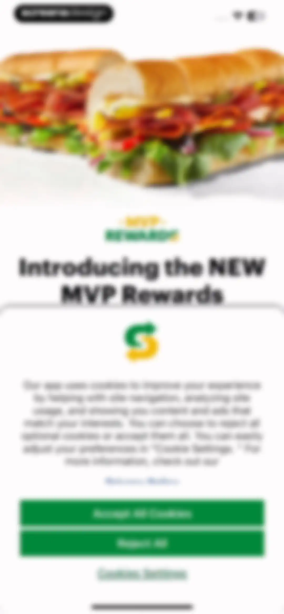 Subway® screen 3