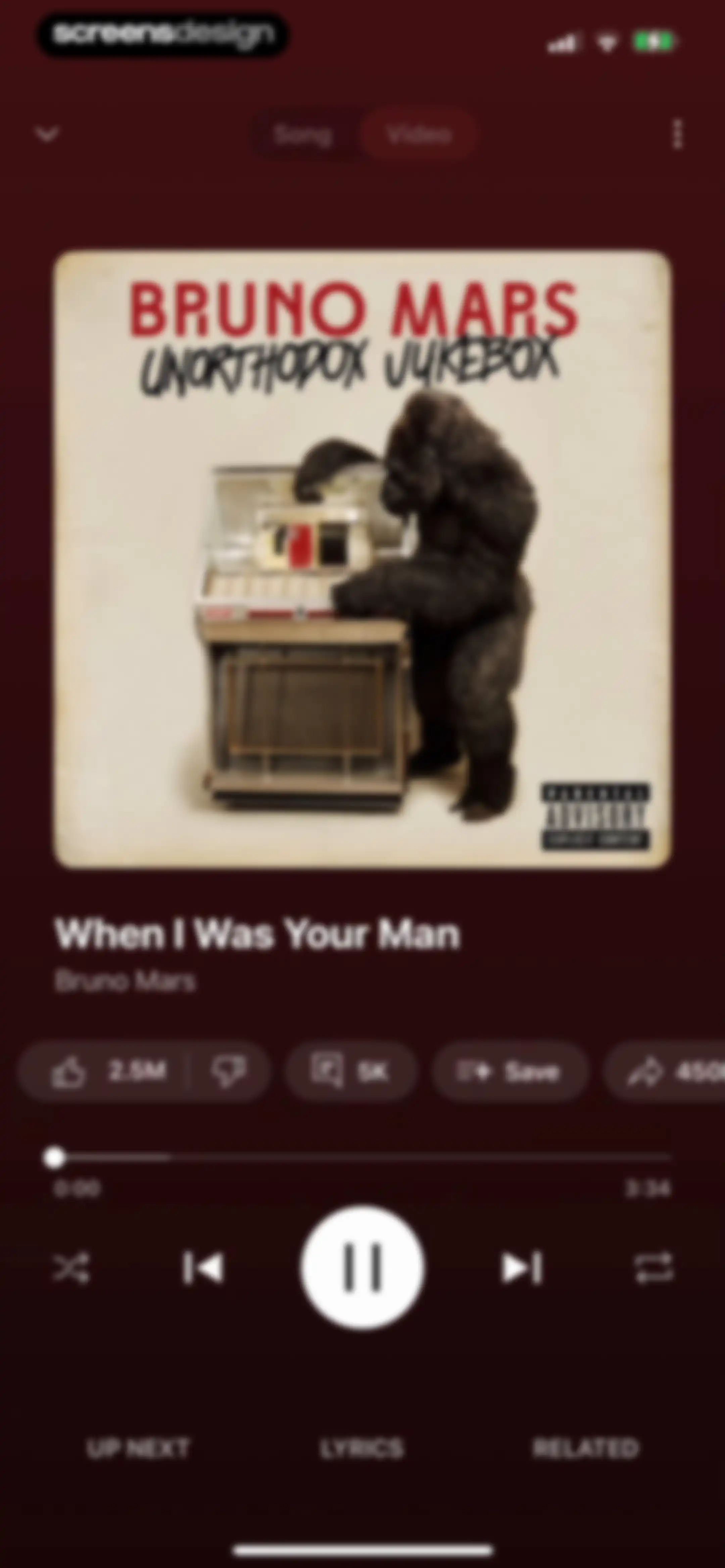 YouTube Music screen 160