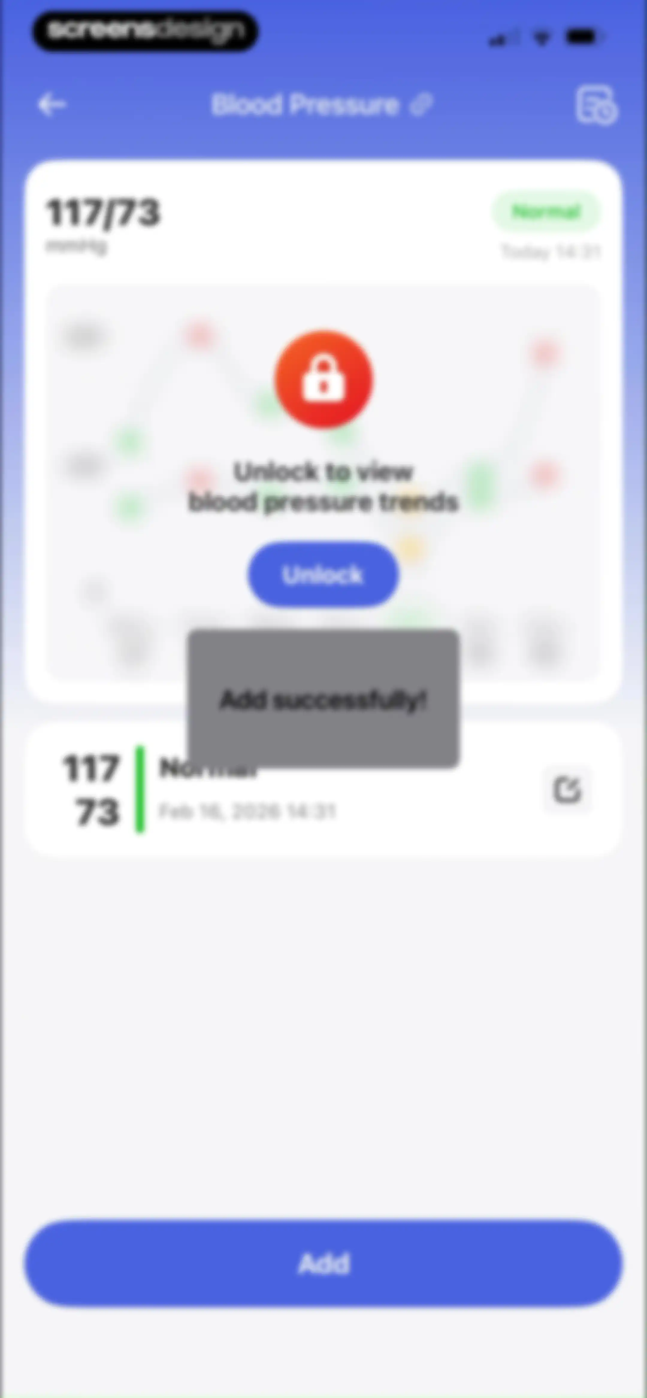 Health Tracker- HeartRate & BP screen 38