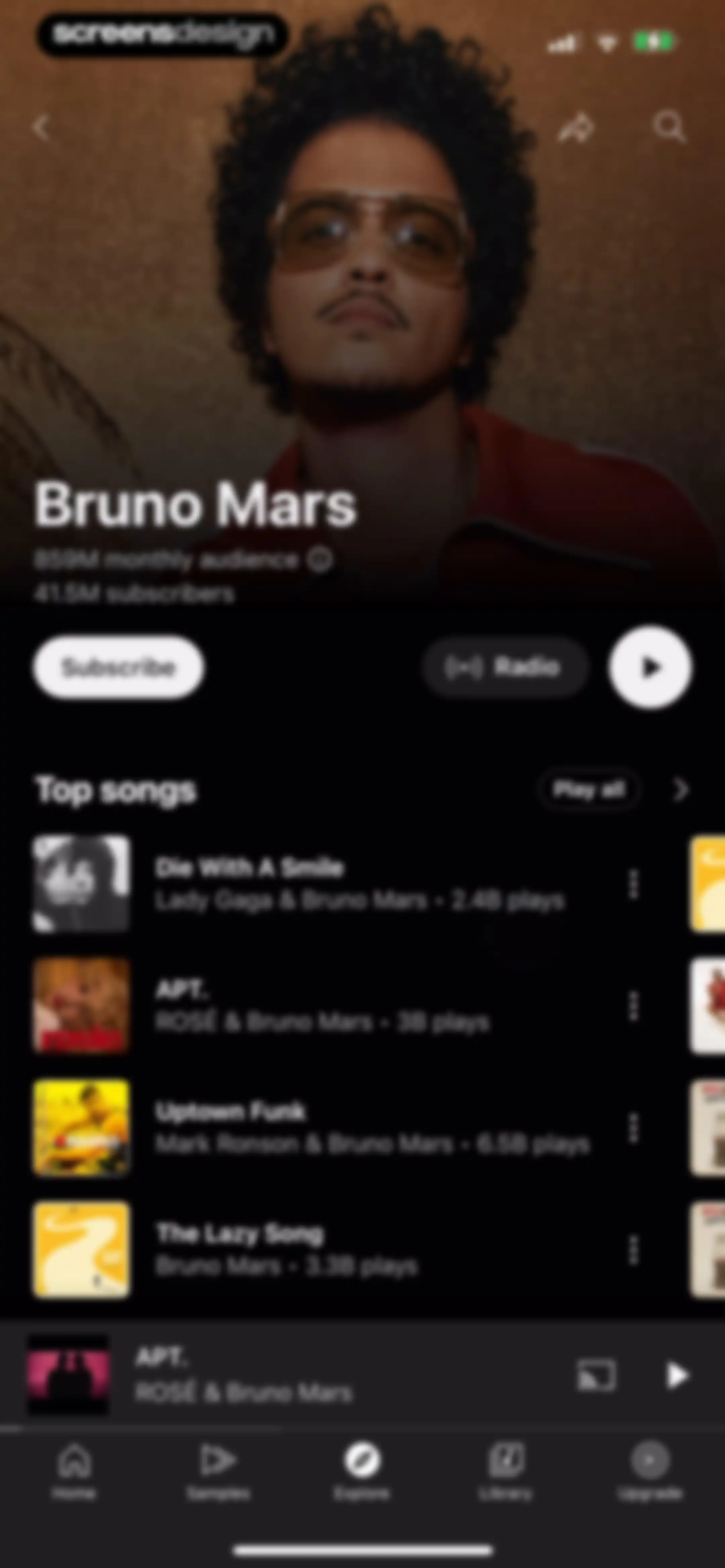 YouTube Music screen 115