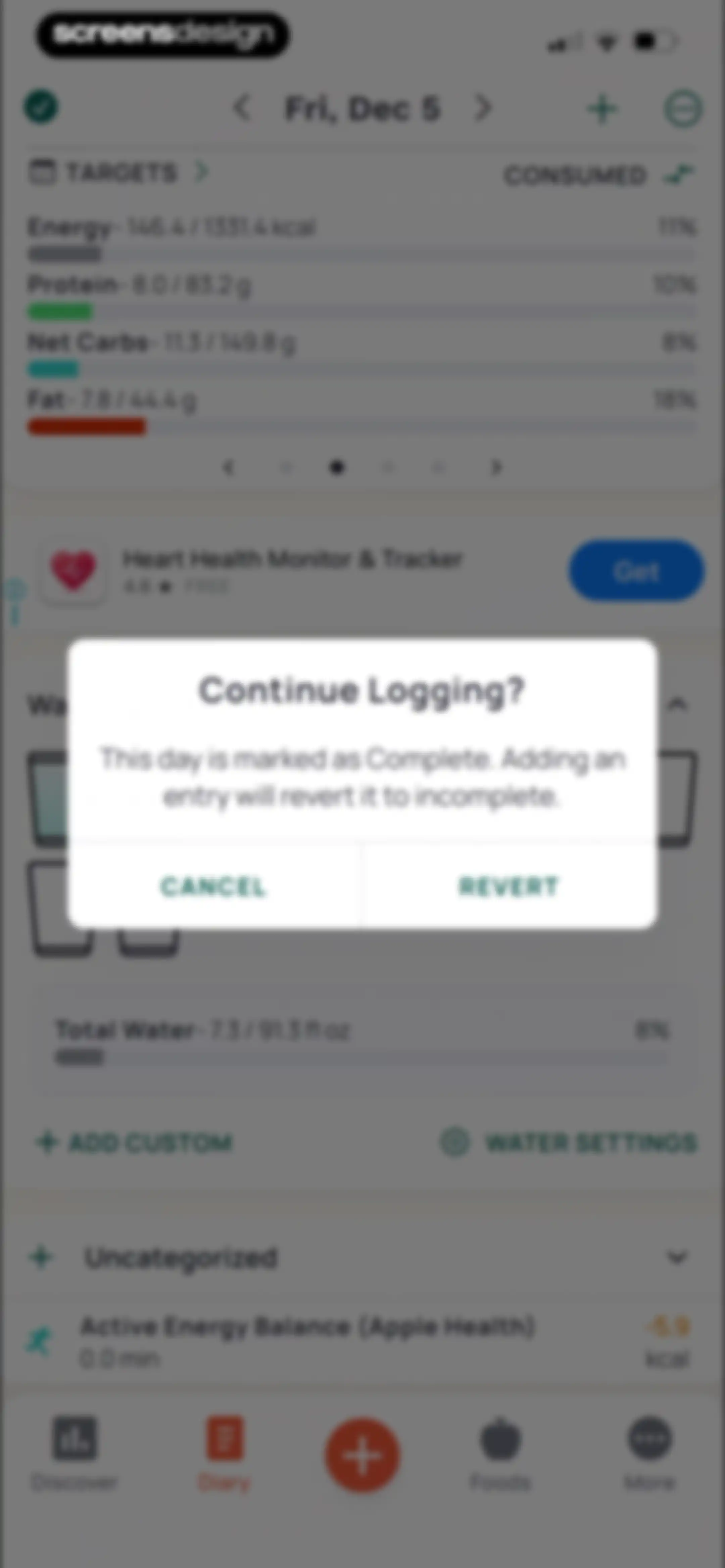 Cronometer: Calorie Counter screen 123