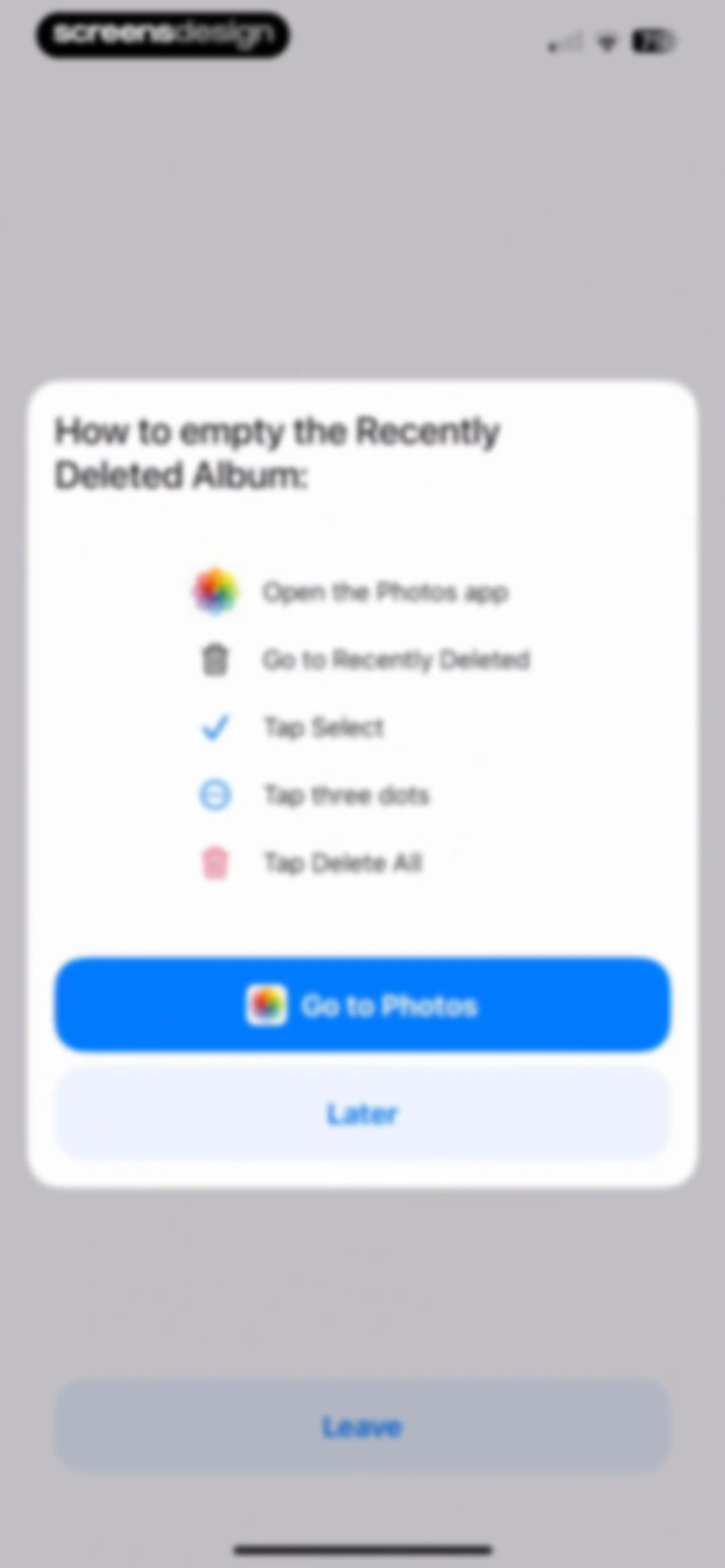 Cleaner Kit - Clean Up Storage screen 68