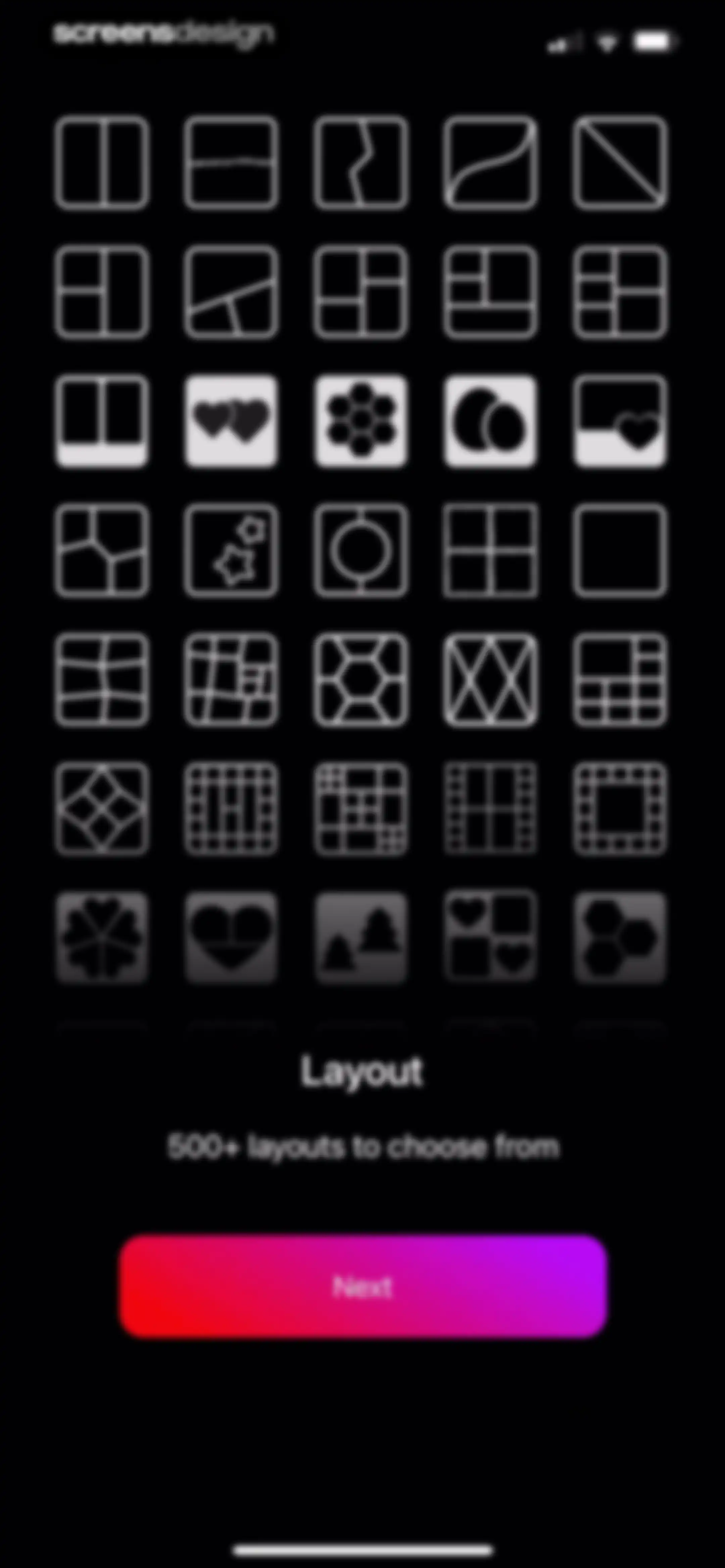 Layout for Instagram: Collage screen 1