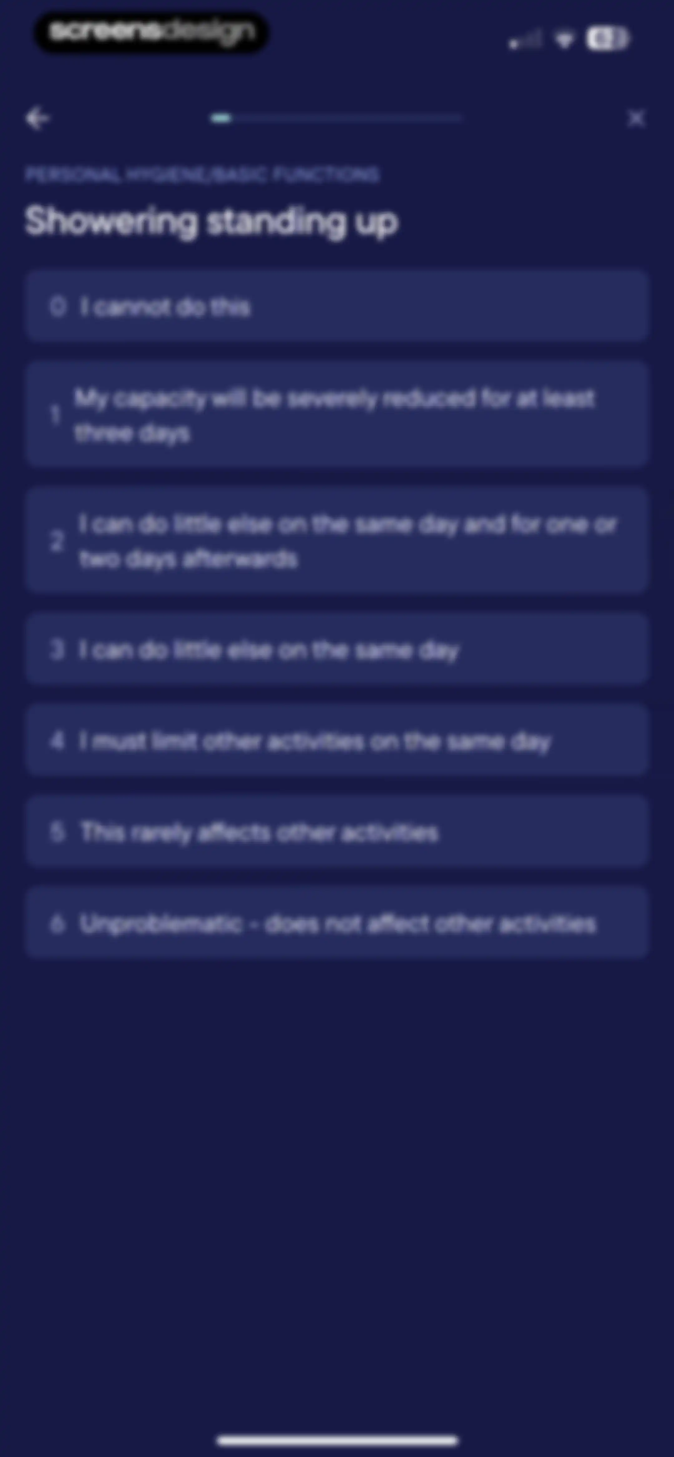 Visible: Pacing for illness screen 63