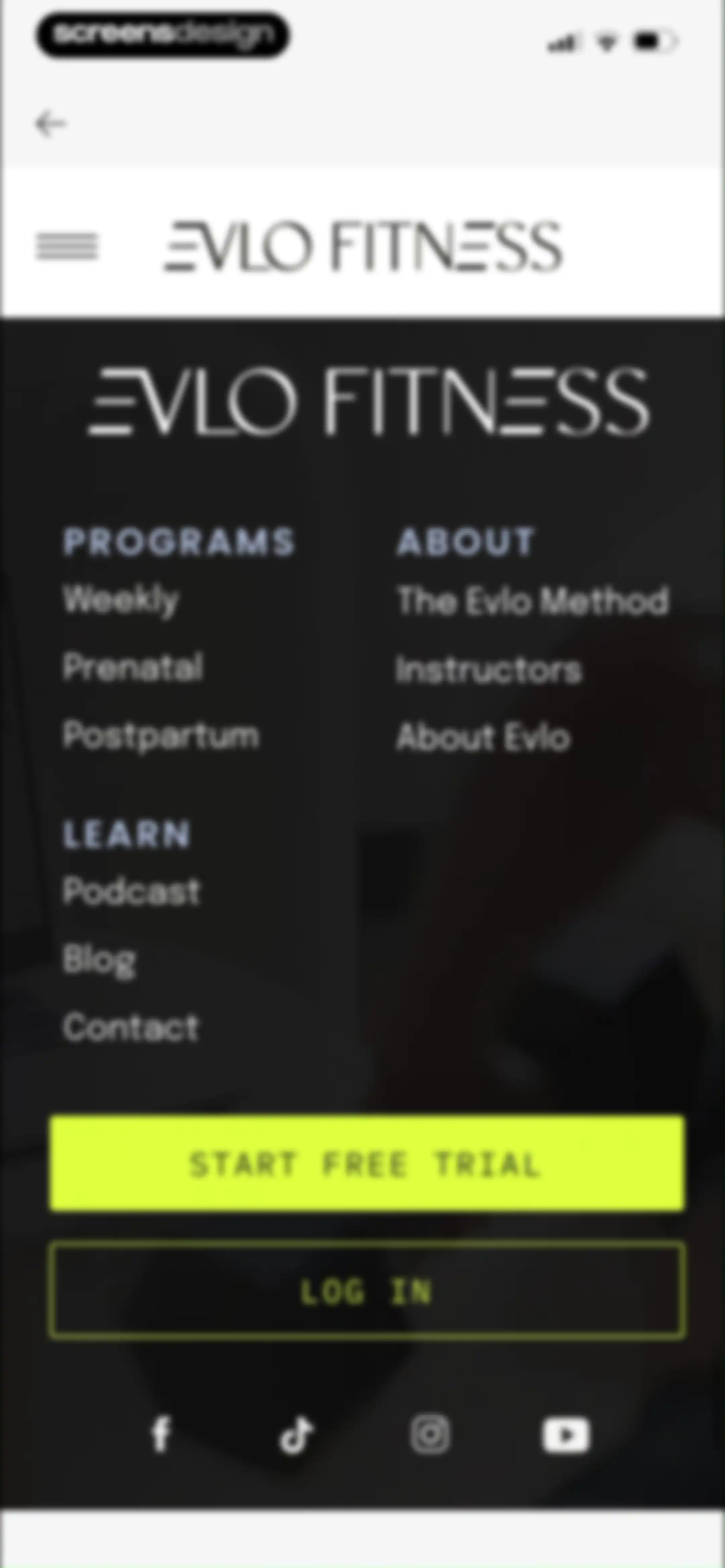 Evlo Fitness screen 94