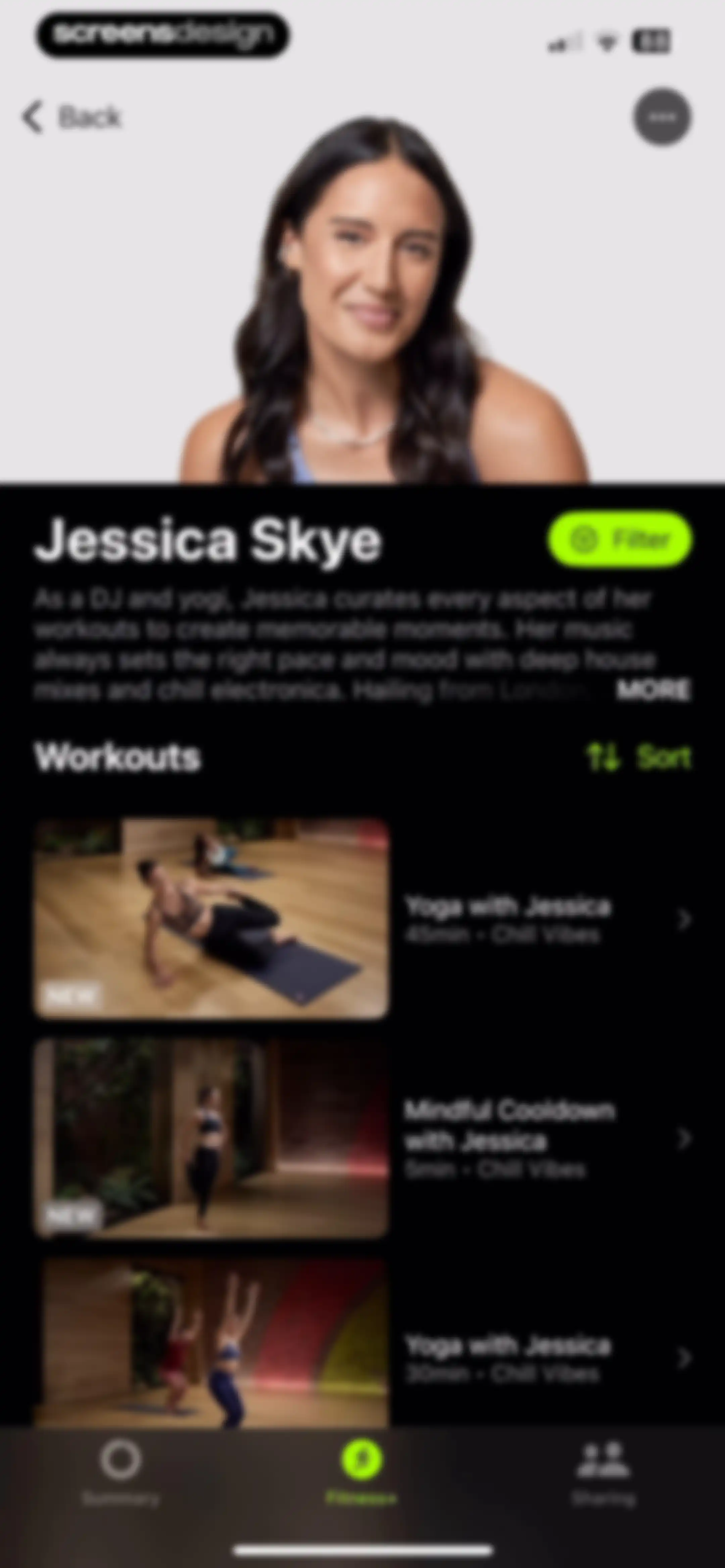 Apple Fitness screen 99