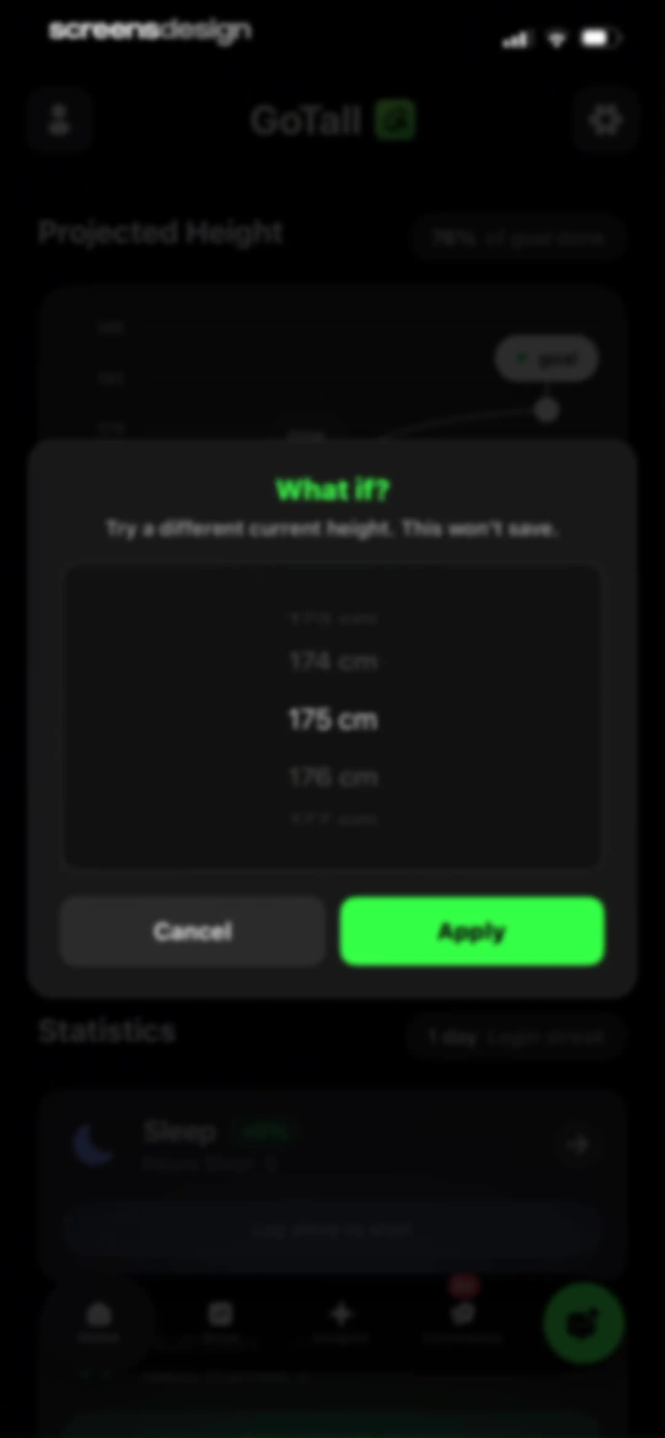 GoTall - Height Predictor screen 89