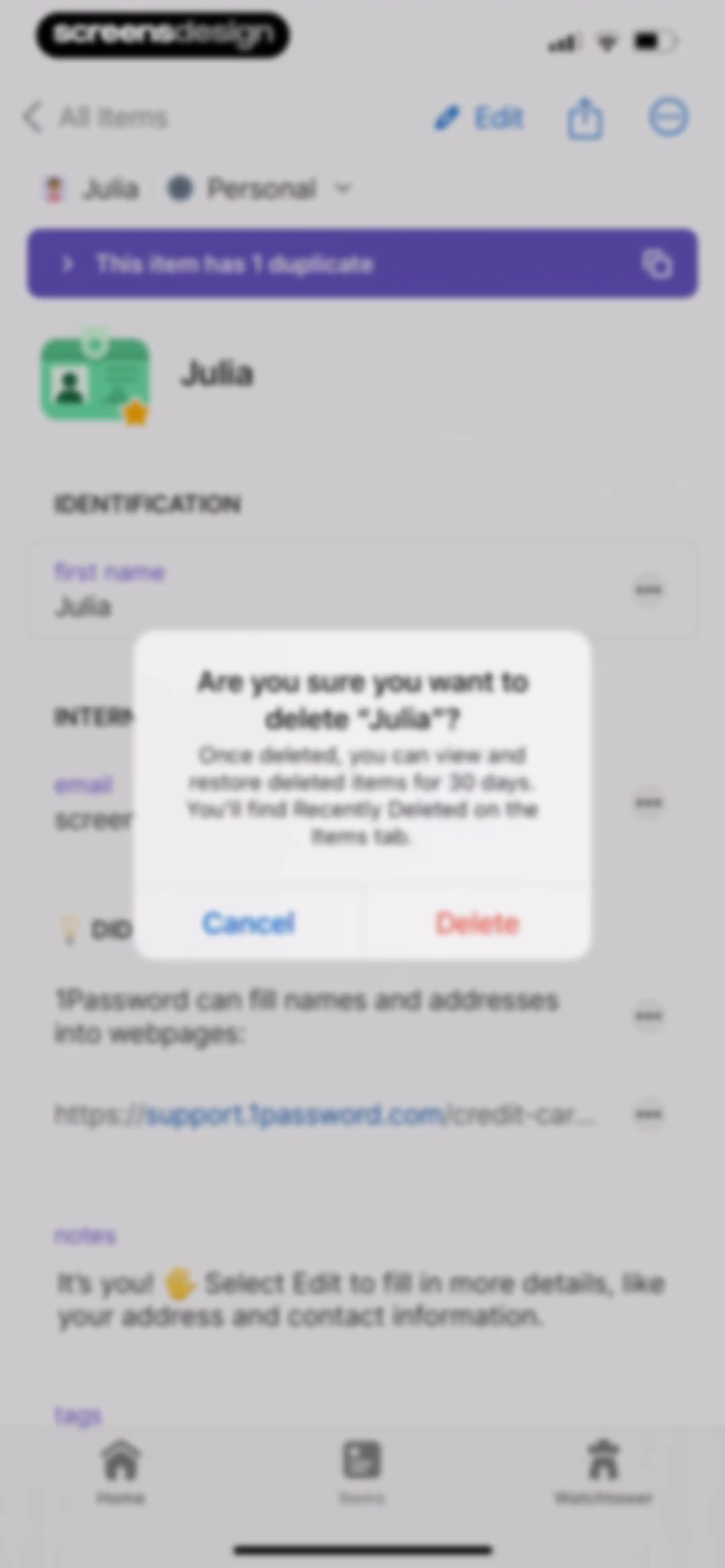 1Password: Password Manager screen 92