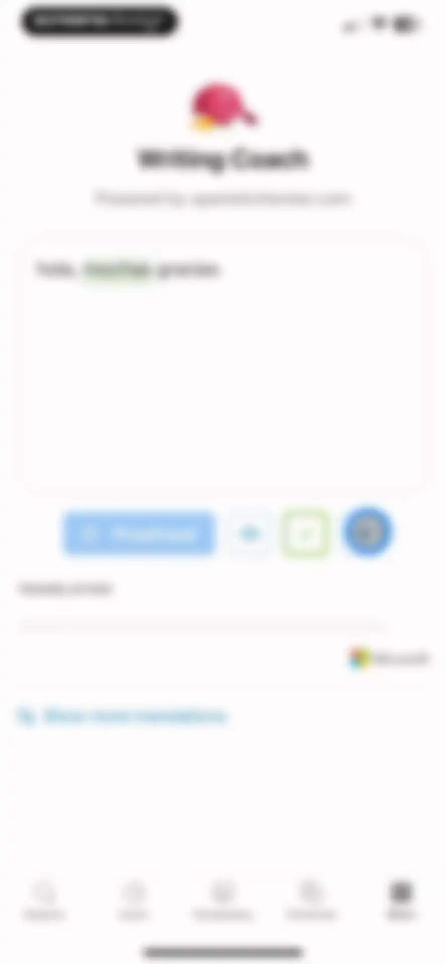 SpanishDictionary.com Learning screen 85