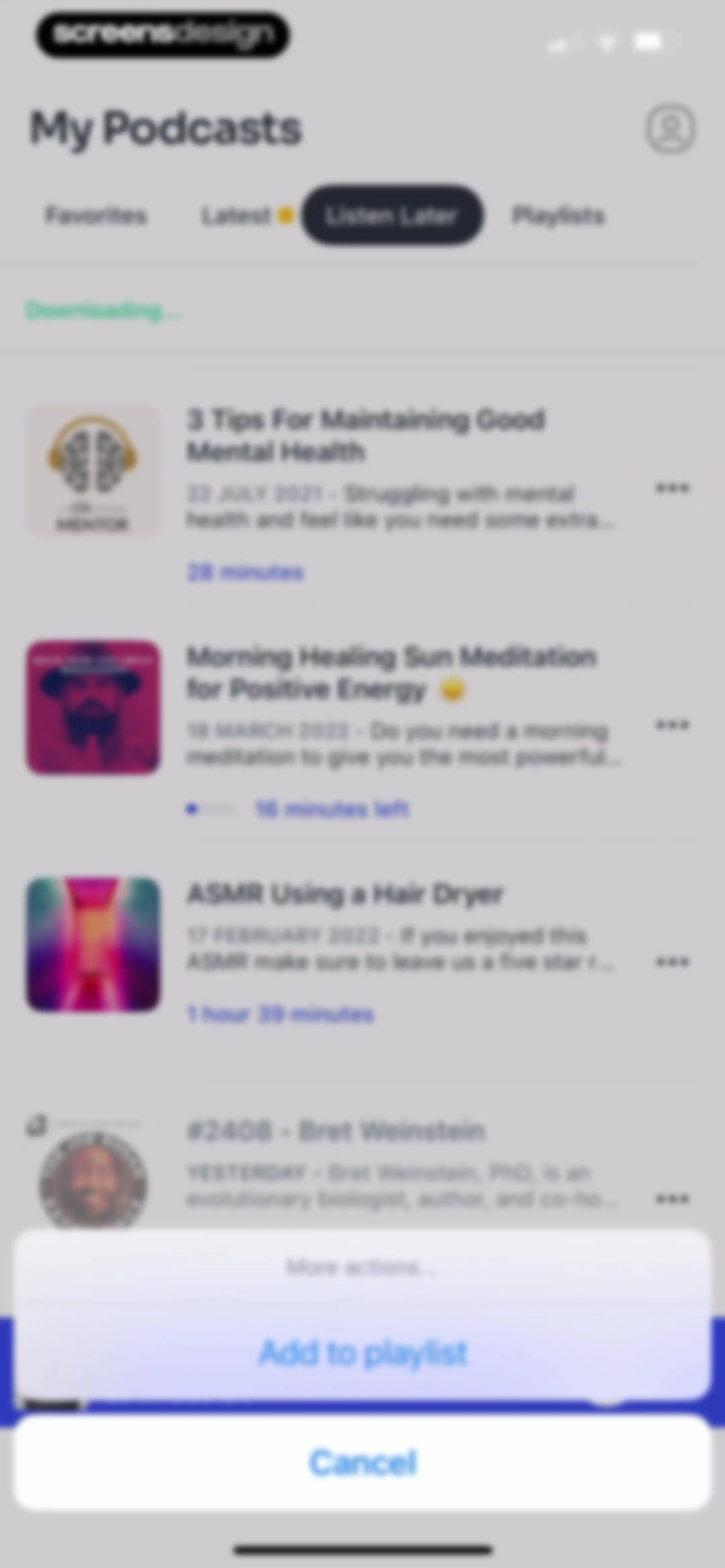 Podcast App screen 78