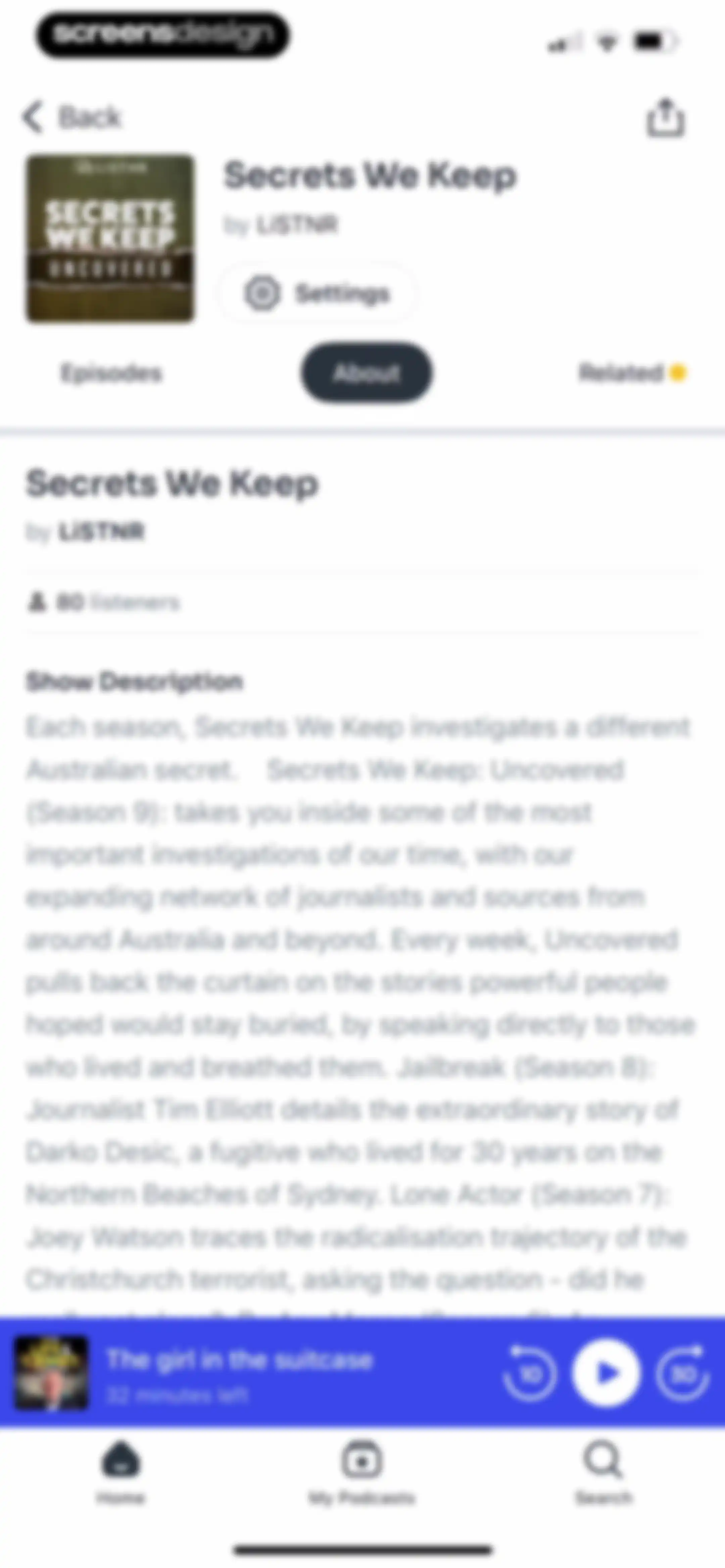 Podcast App screen 40