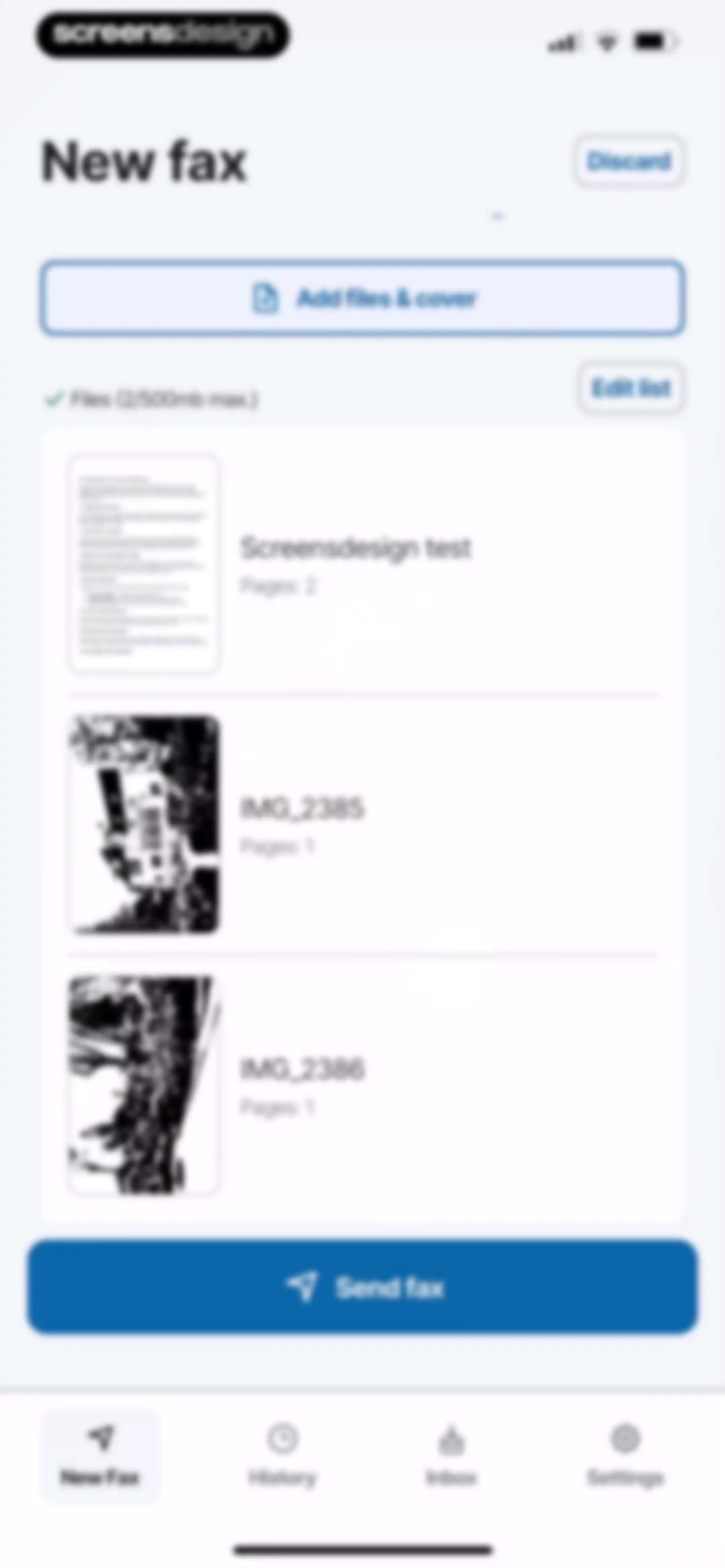 FAX from iPhone・Send doc・Faxer screen 18