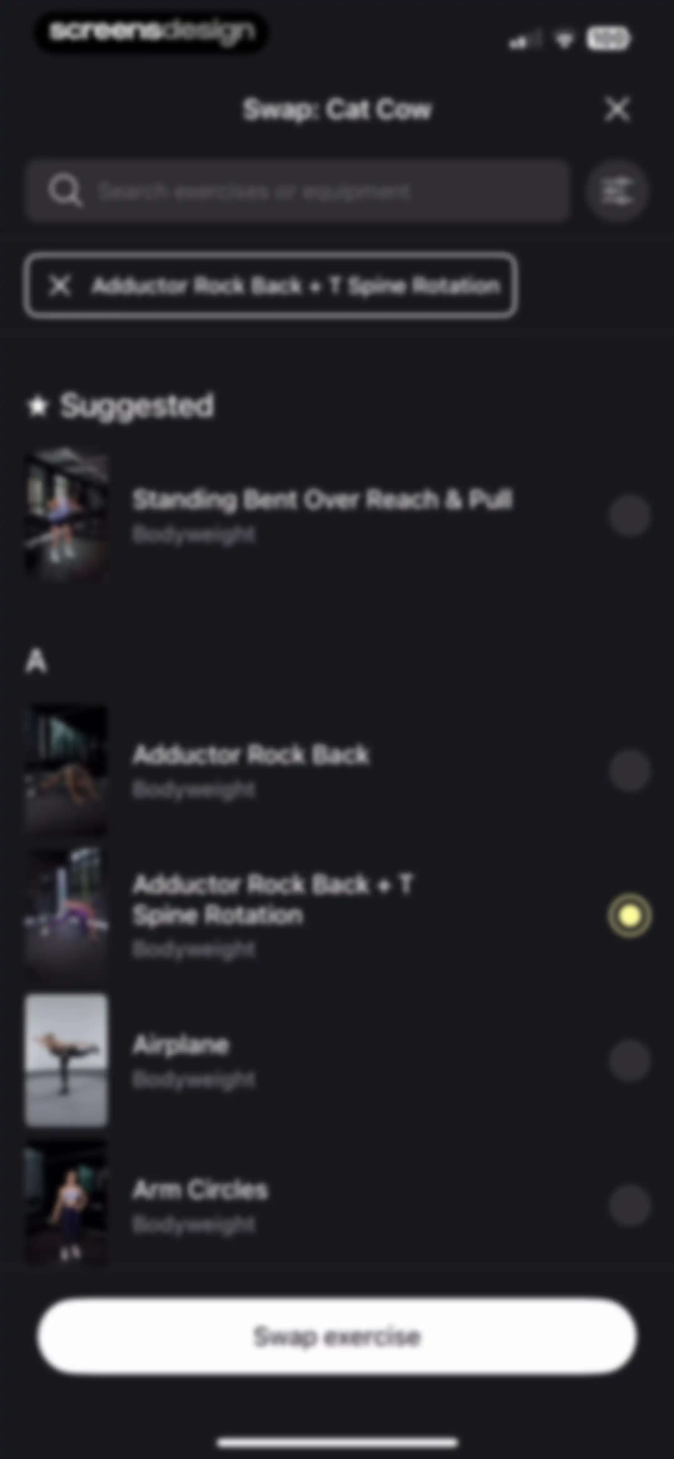 Peloton Strength+ screen 43