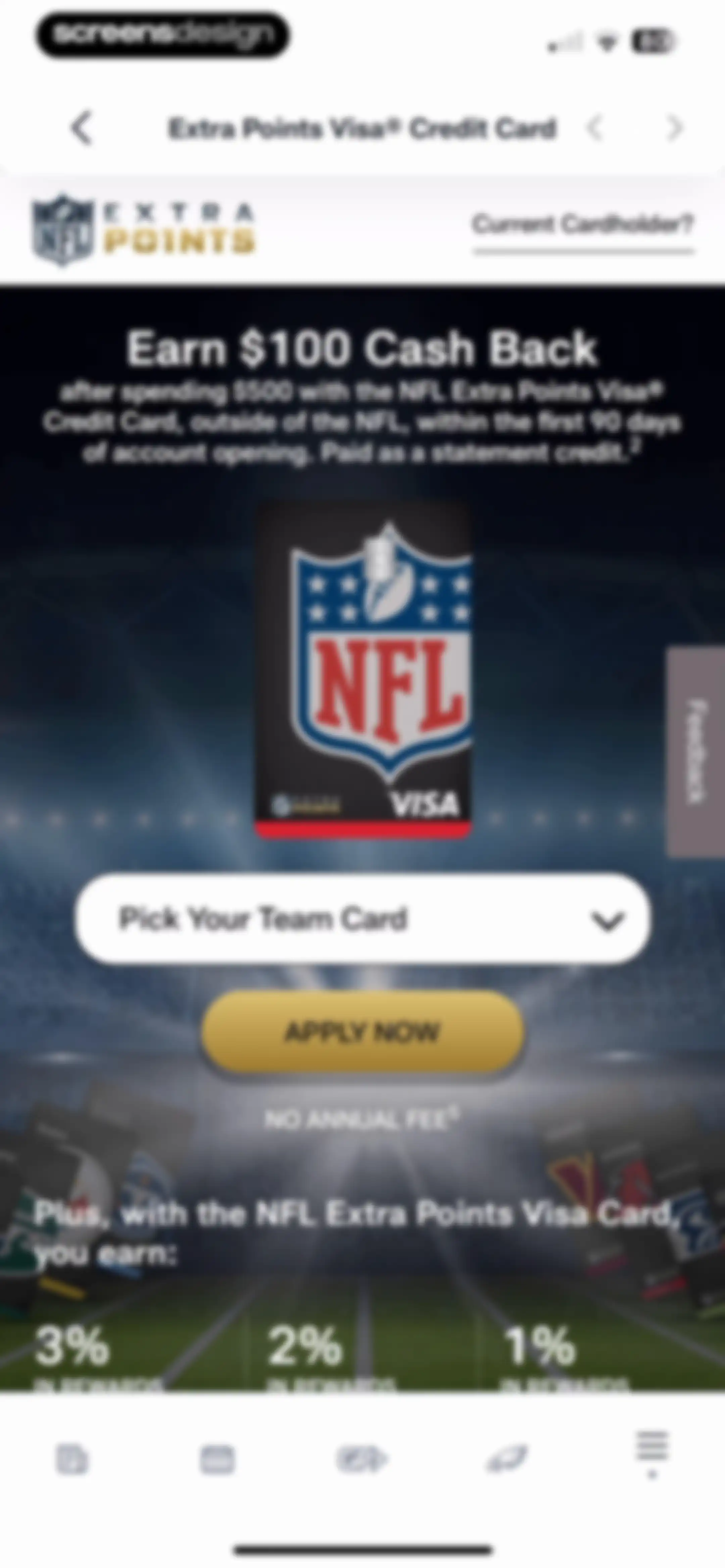NFL screen 124
