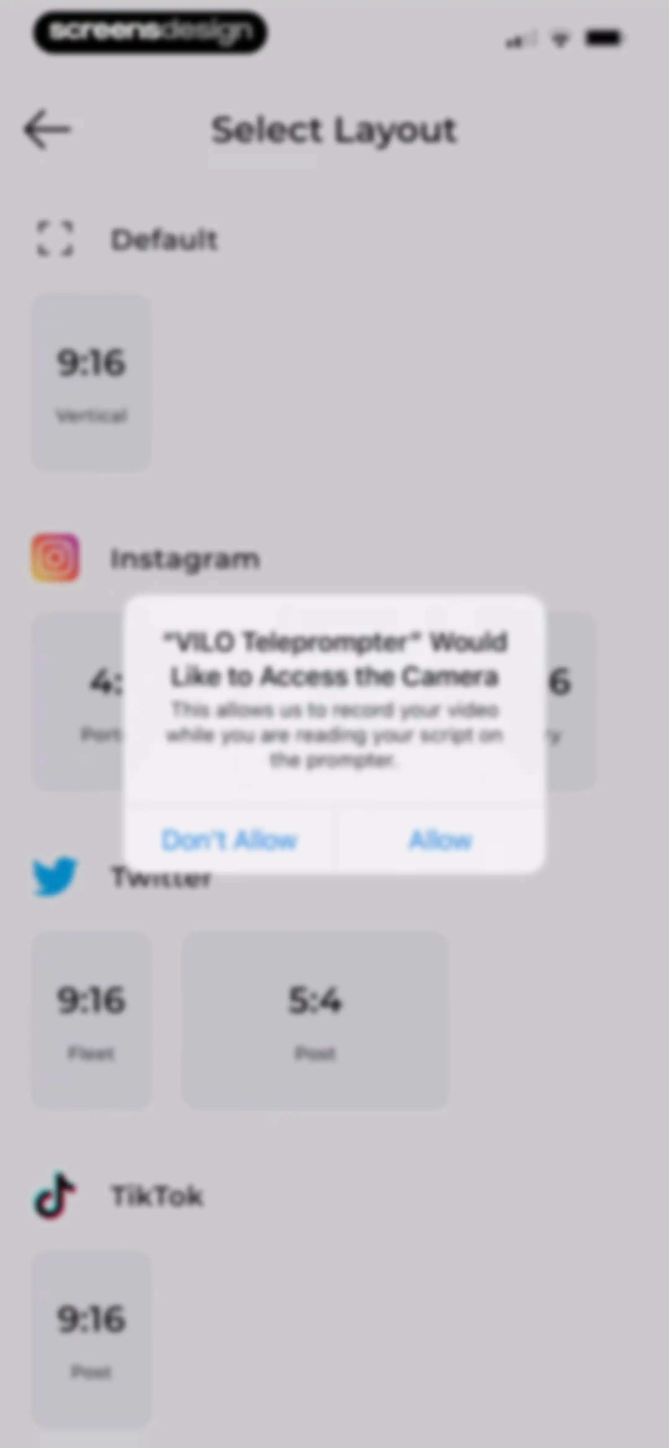 Teleprompter - VILO screen 27