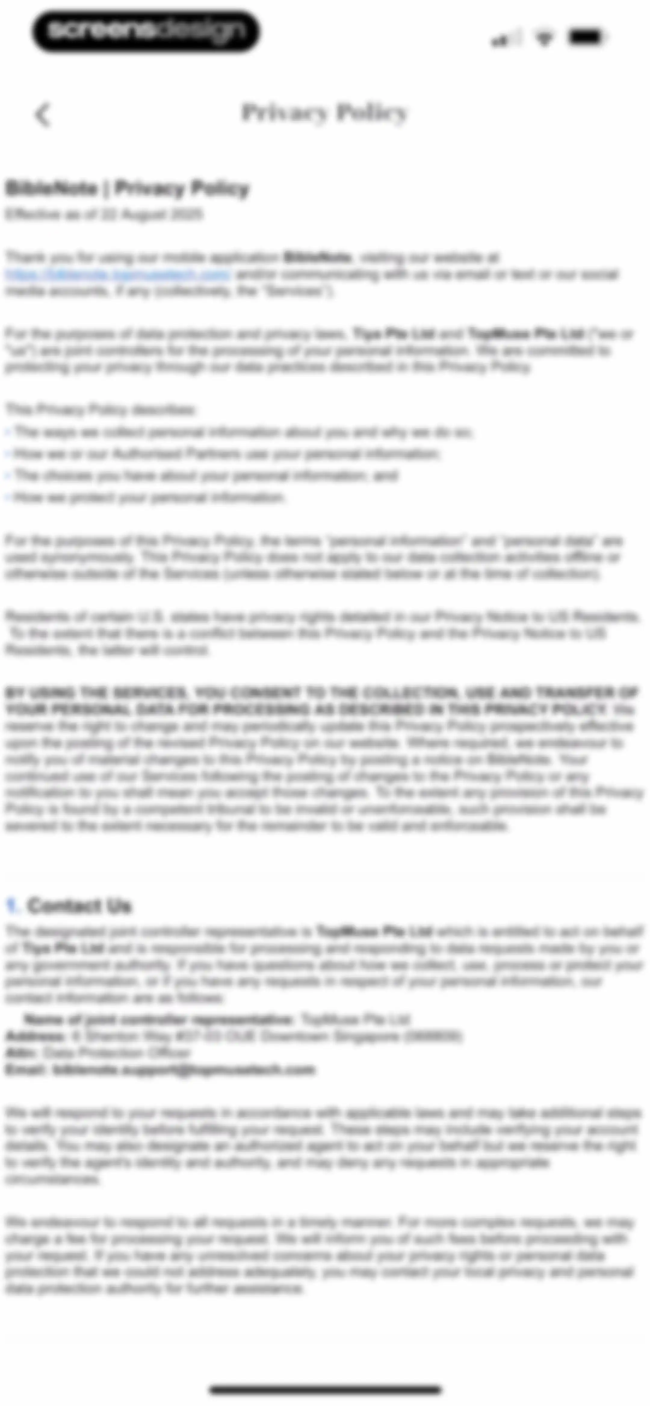 Bible Note: Sermon Notes screen 100
