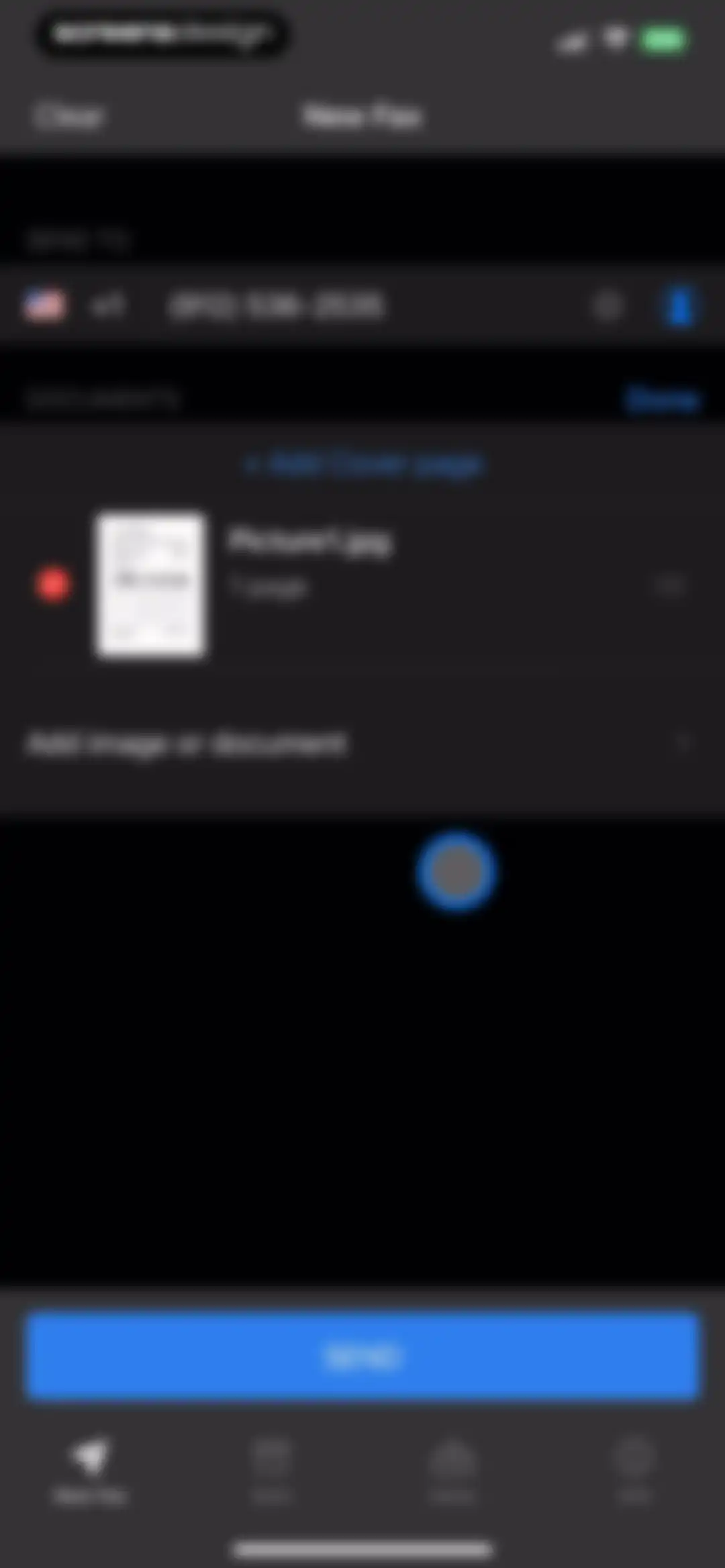 FAX from iPhone: Send Doc App screen 13