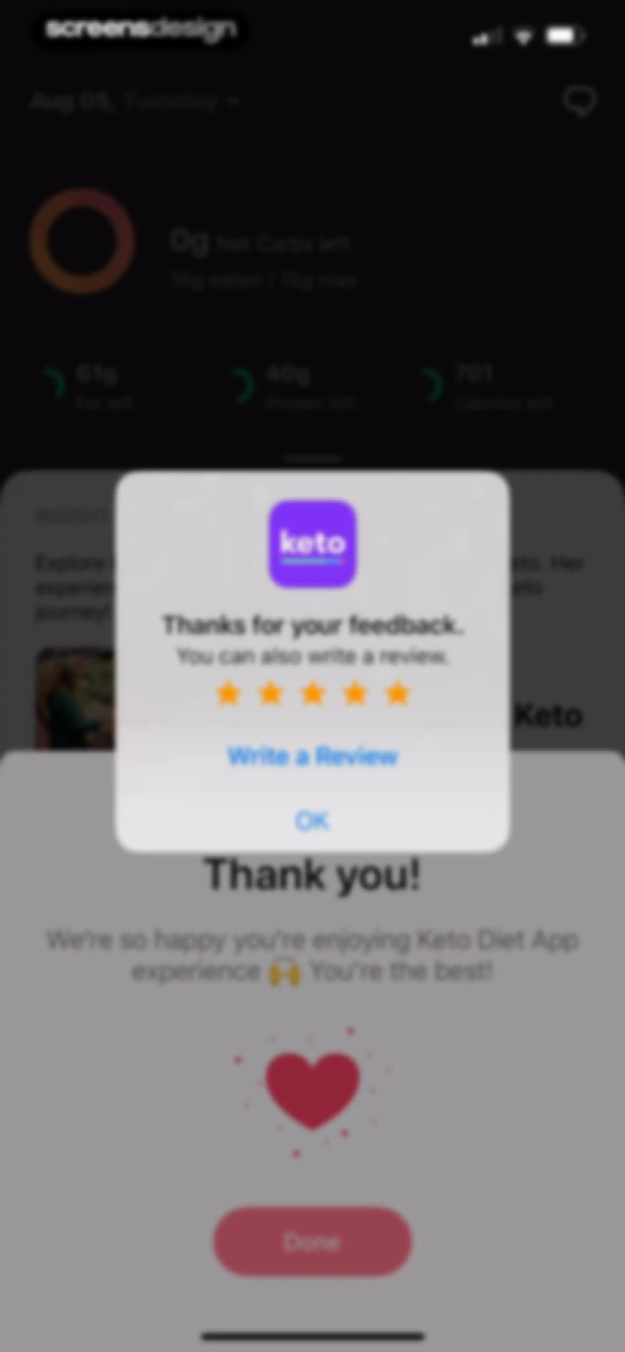 Keto Diet App － Carb Tracker screen 98