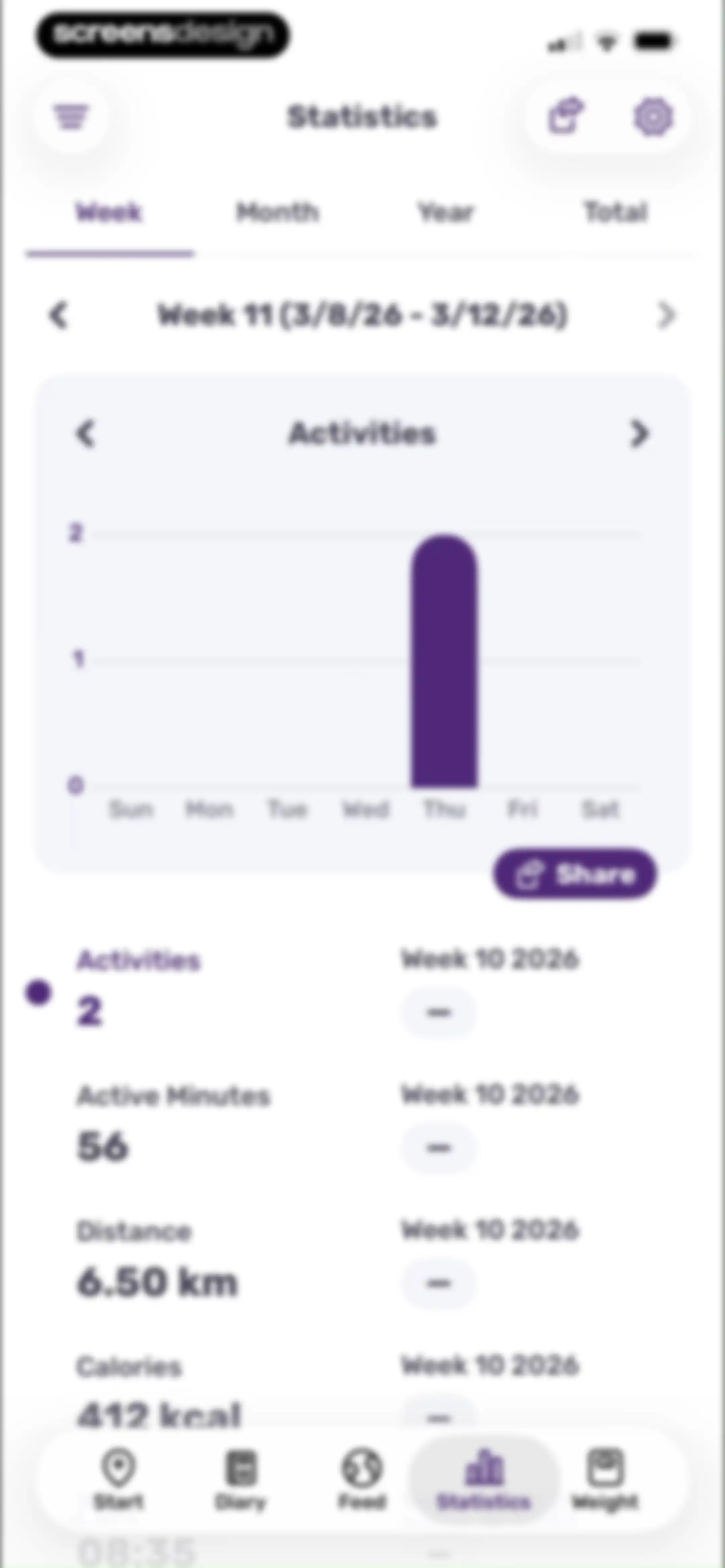 Running Tracker App – FITAPP screen 127