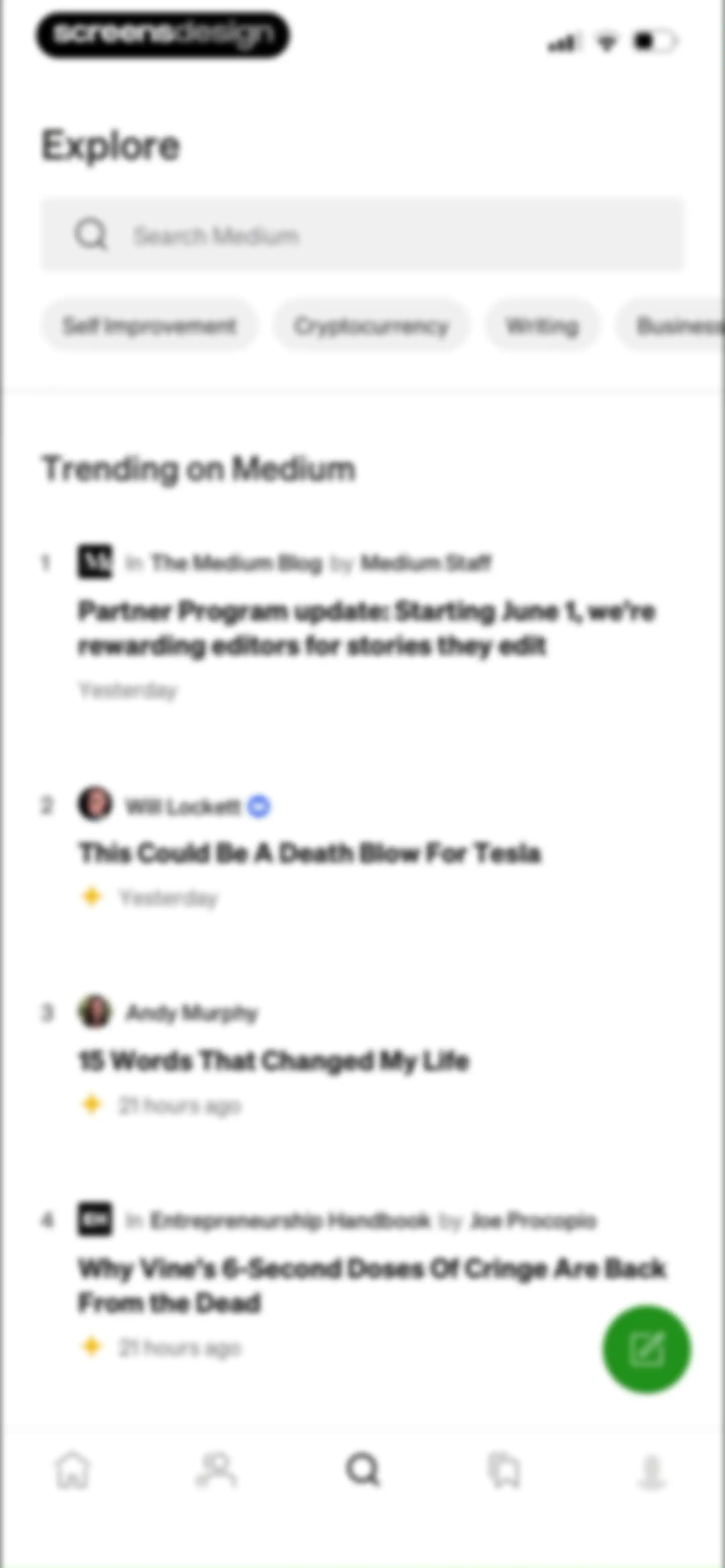 Medium: Read & Write Stories screen 84