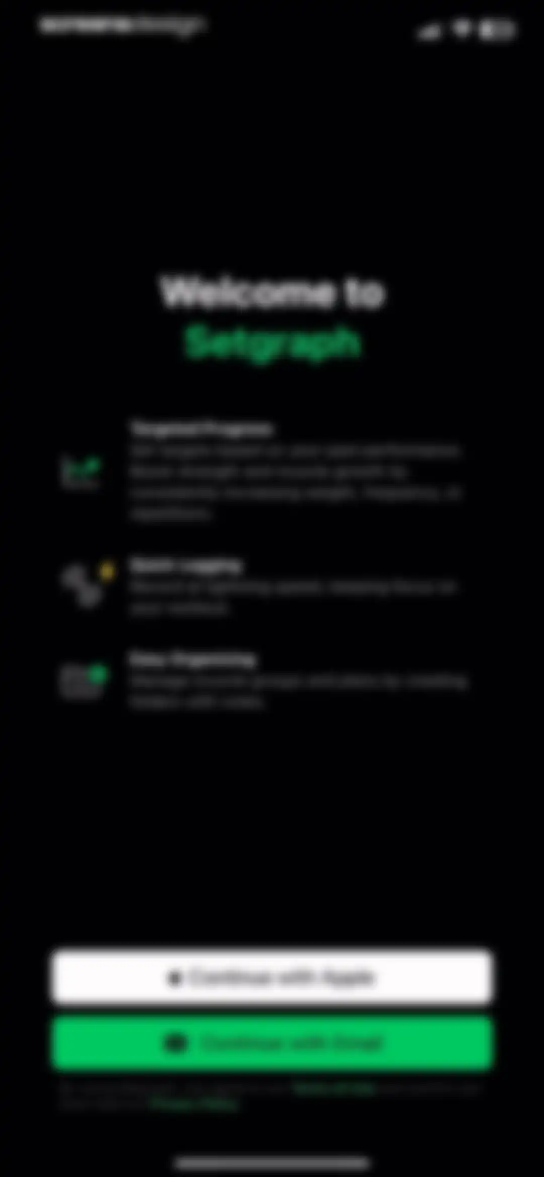 Setgraph: Gym Workout Tracker screen 1