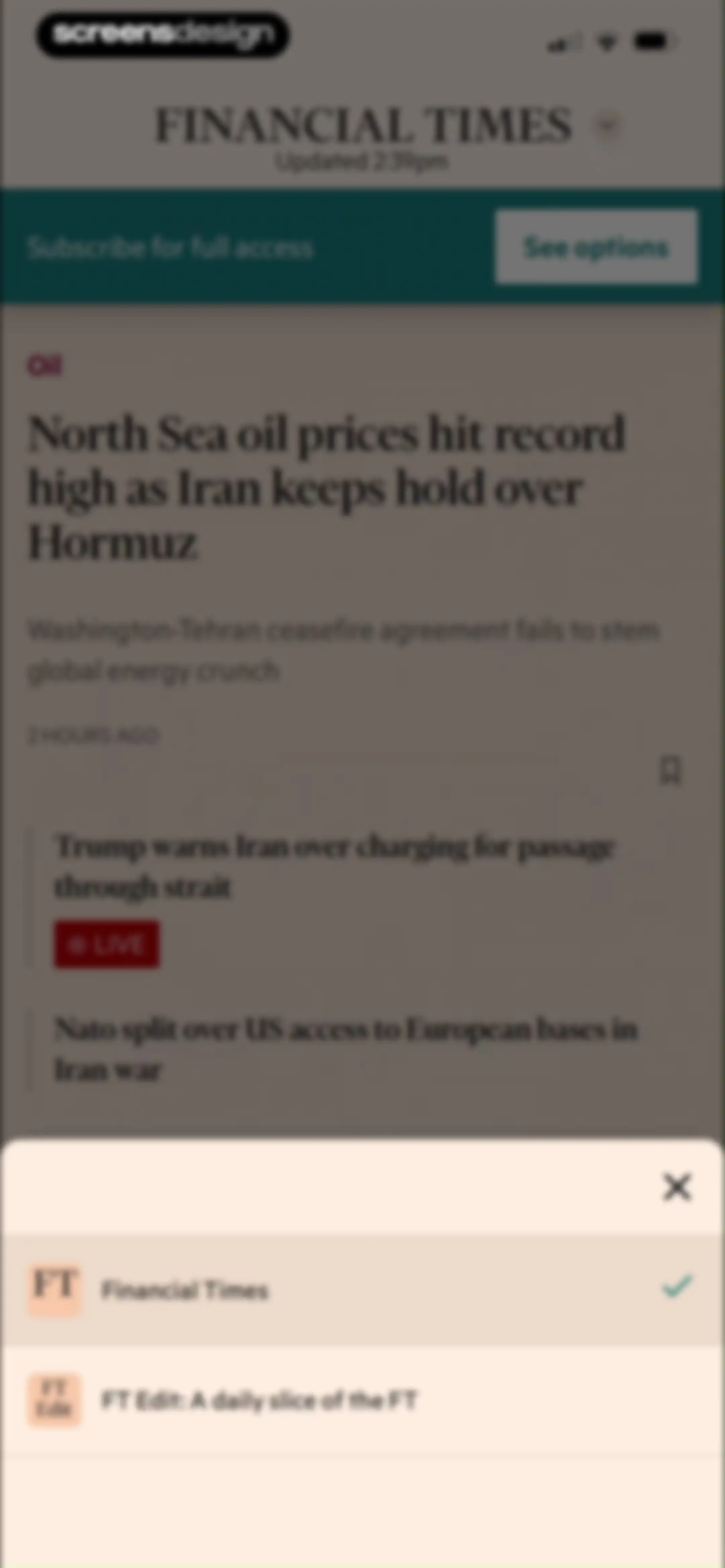 Financial Times: Business News screen 24