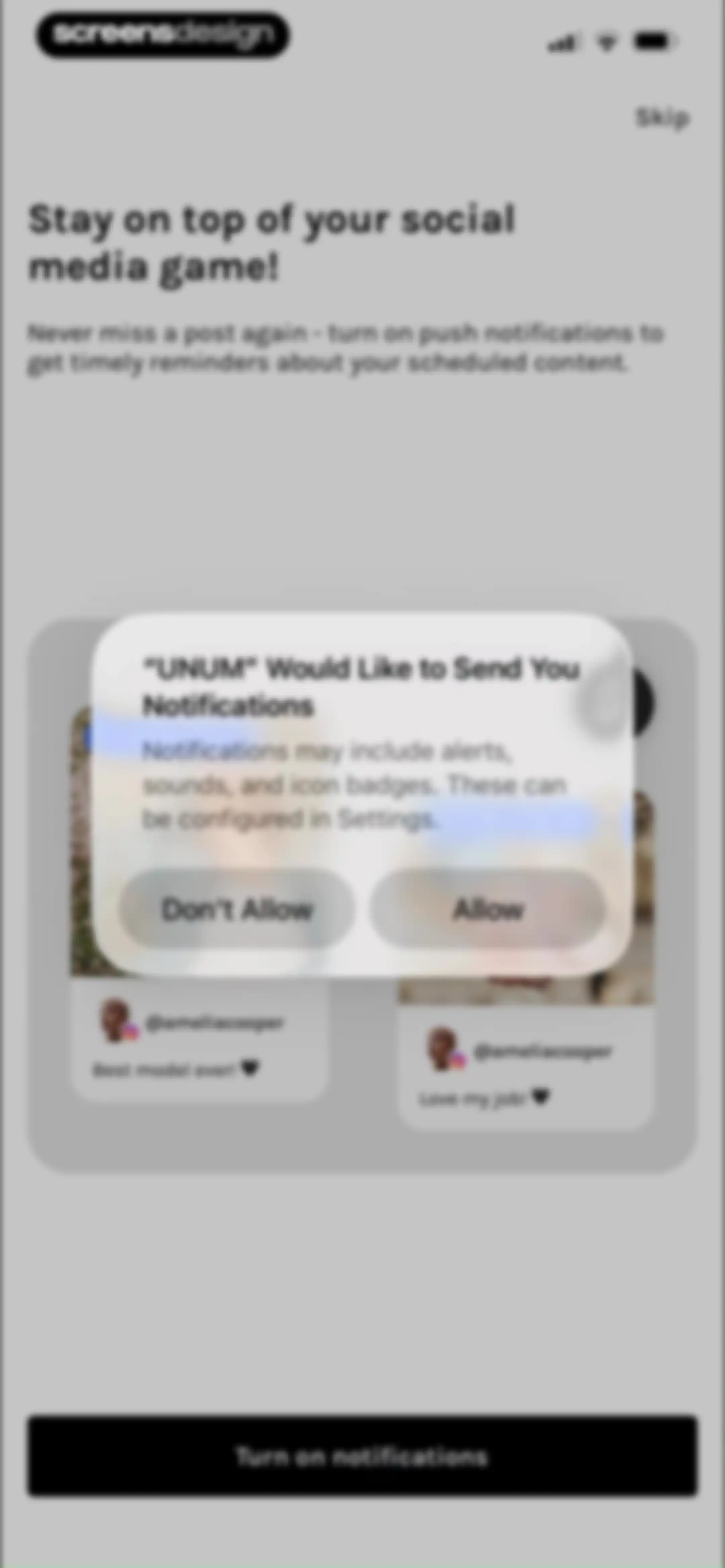 UNUM — Layout & Feed Preview screen 13