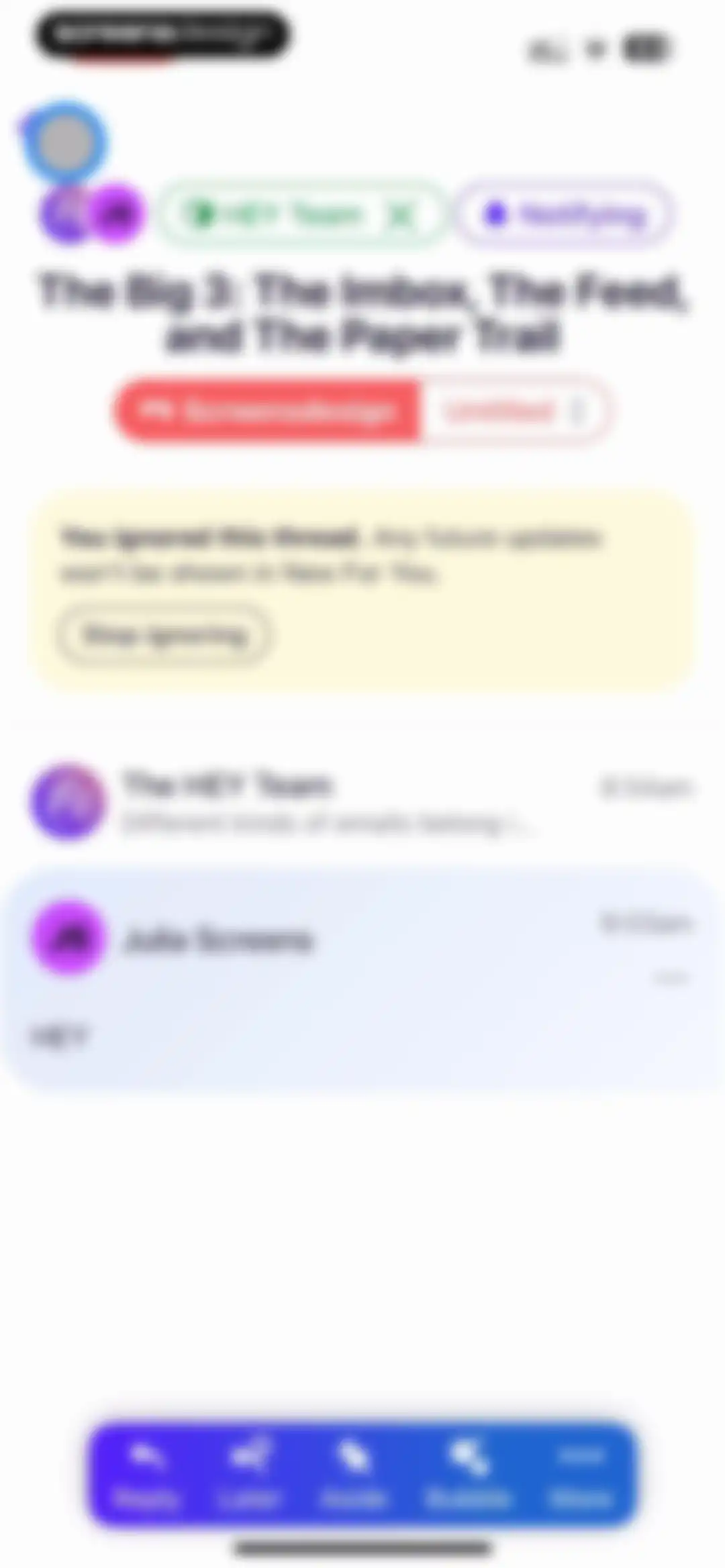 HEY Email screen 123