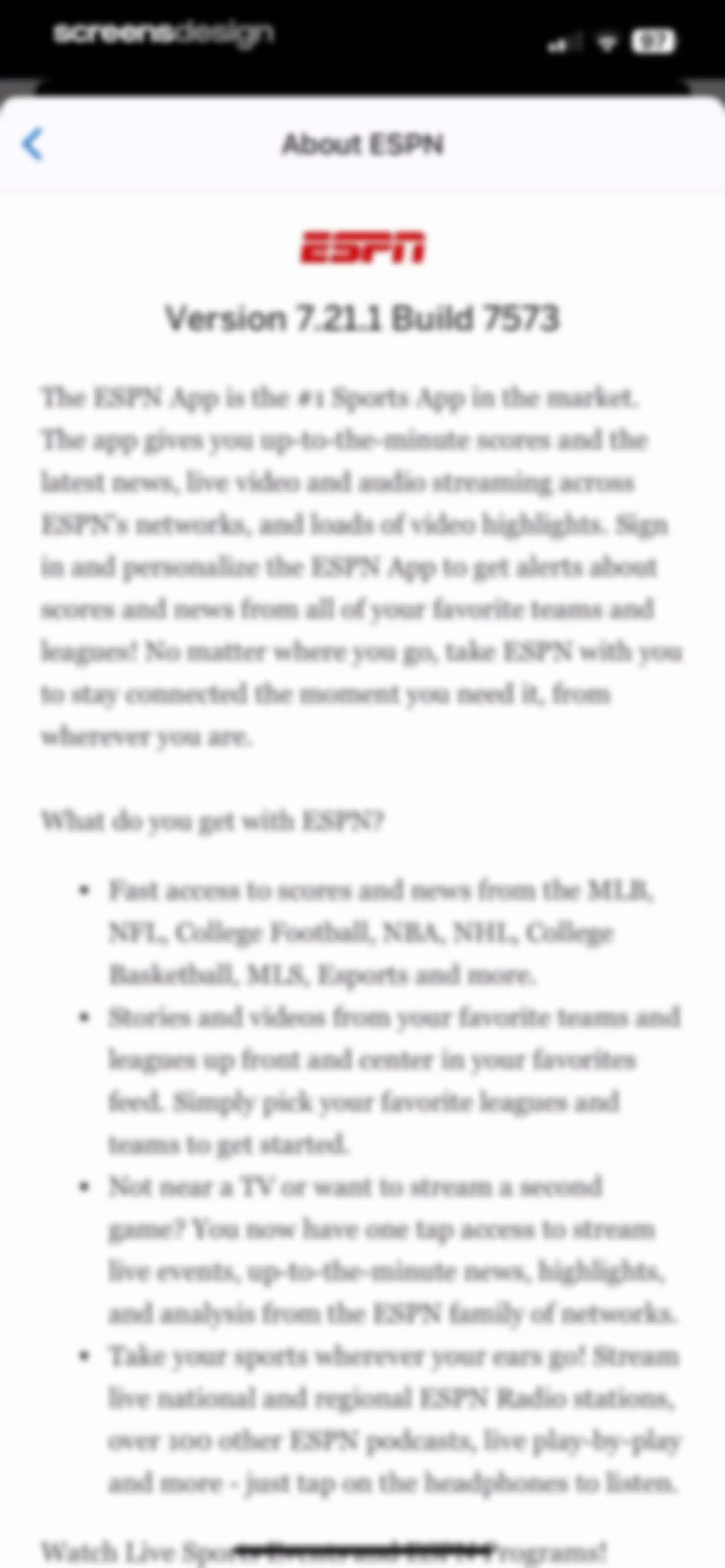 ESPN: Live Sports & Scores screen 129