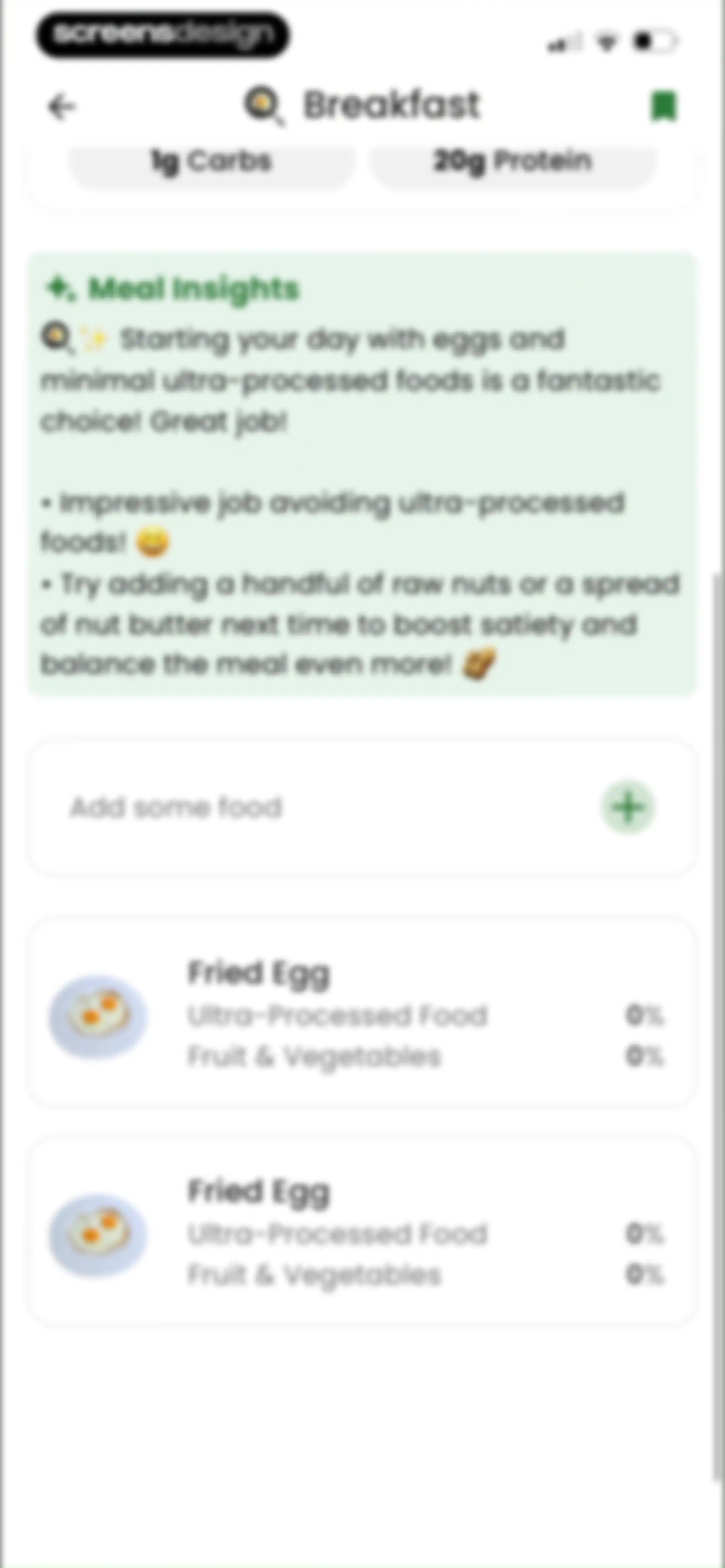 Diabetes food tracker - Gococo screen 70