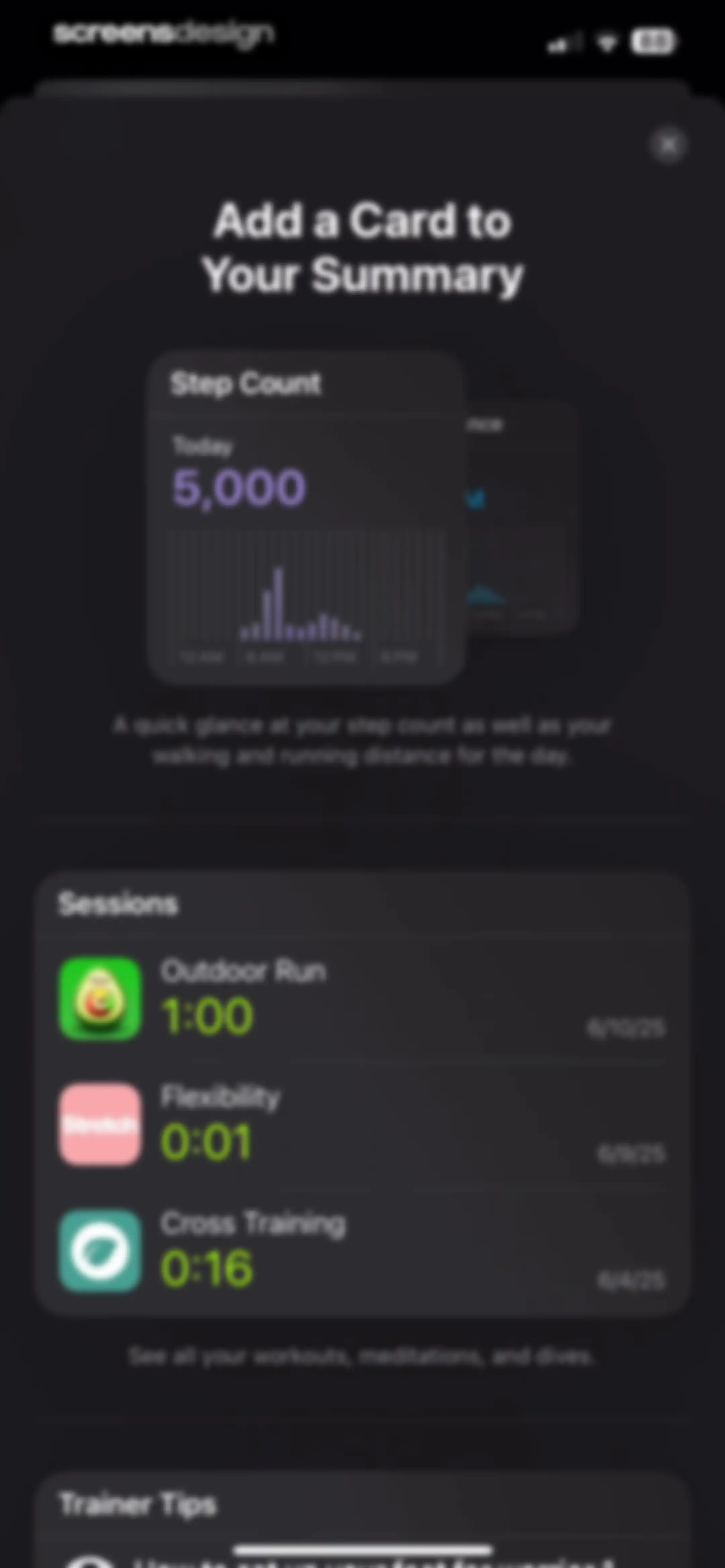 Apple Fitness screen 70