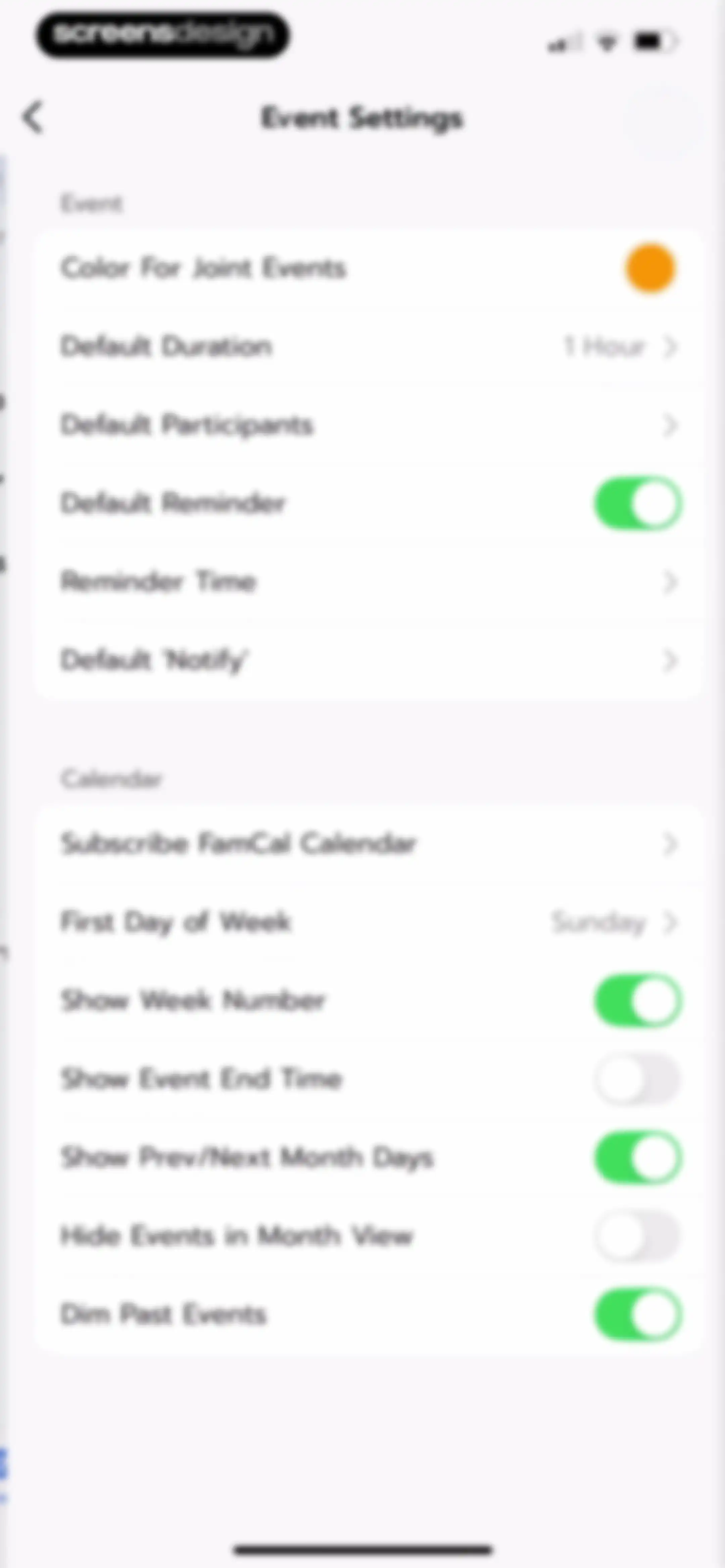 Shared Family Calendar: FamCal screen 59