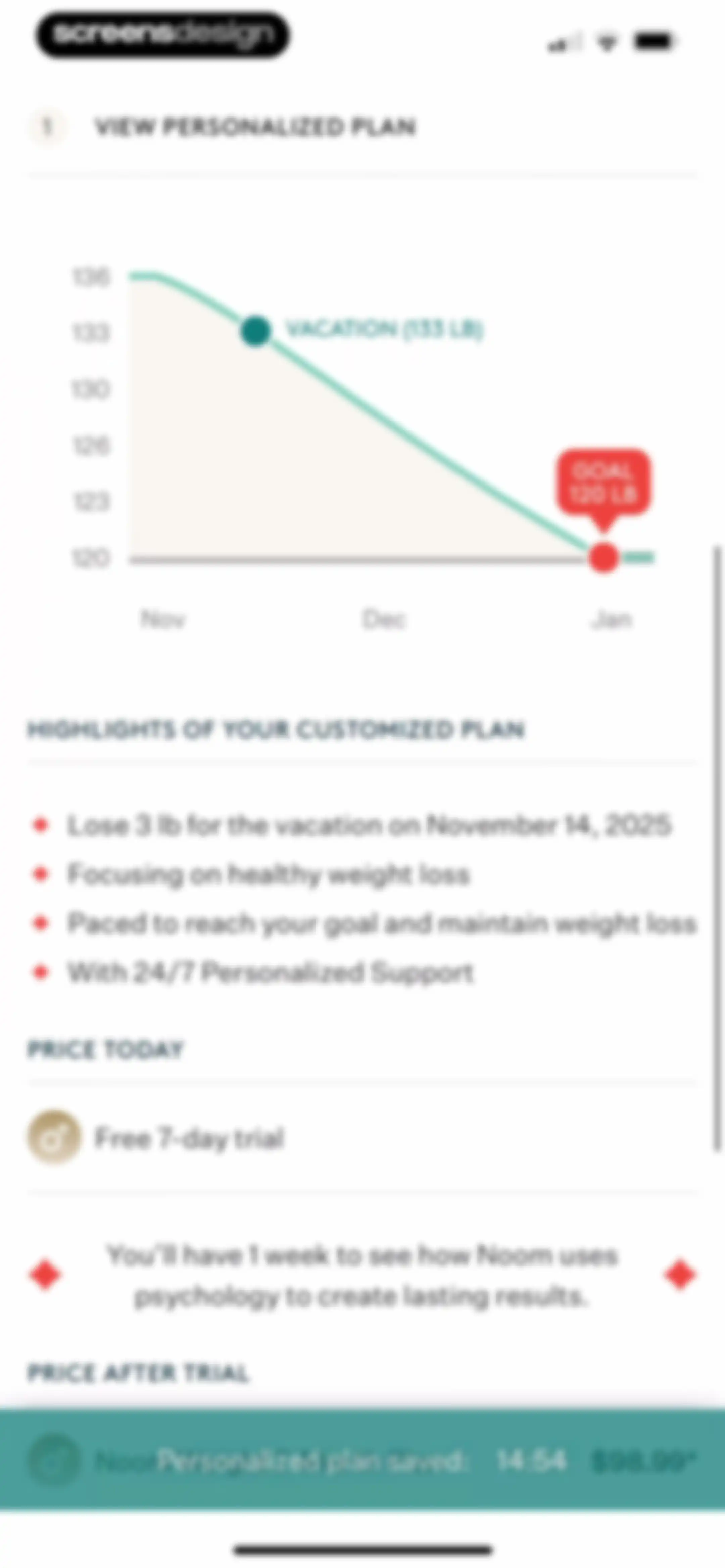 Noom Weight Loss, Food Tracker screen 106