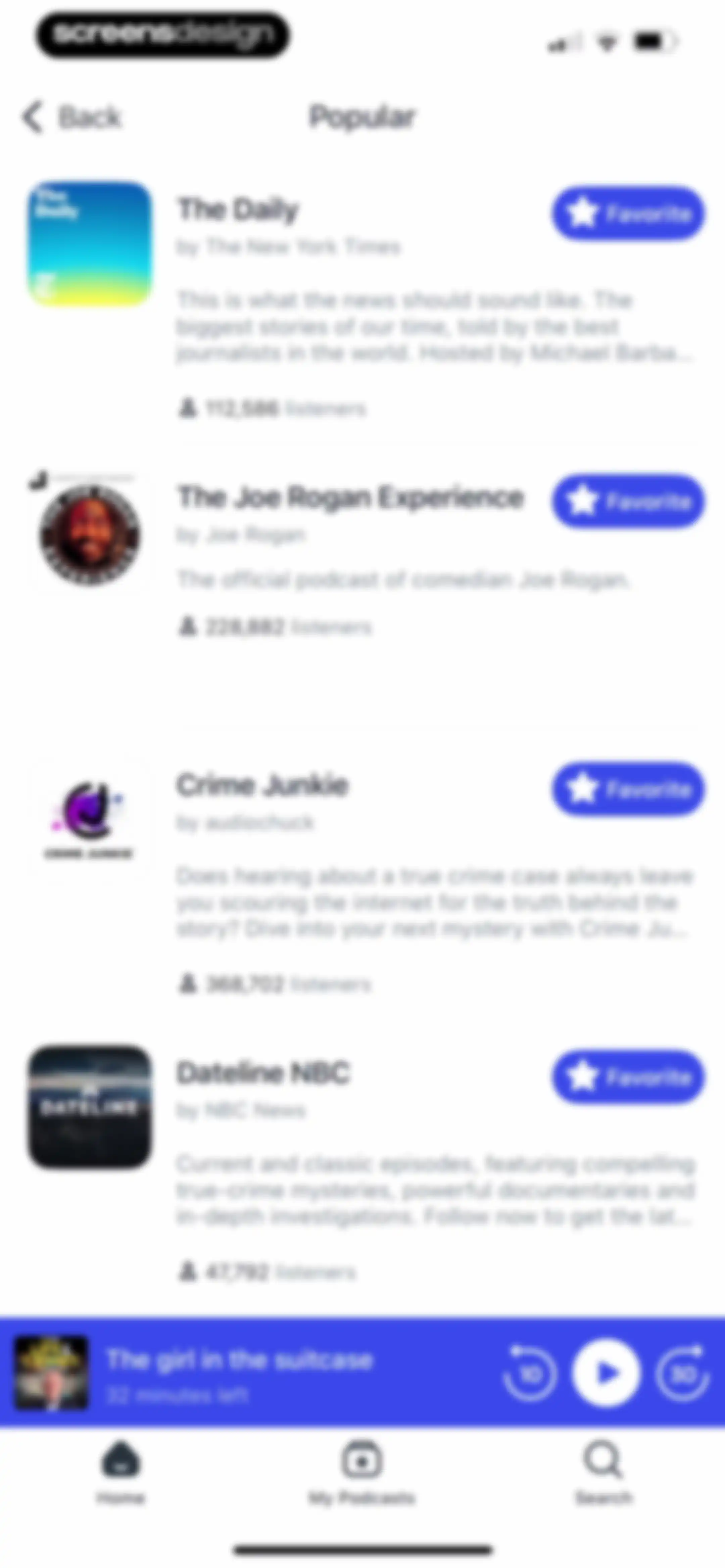 Podcast App screen 47