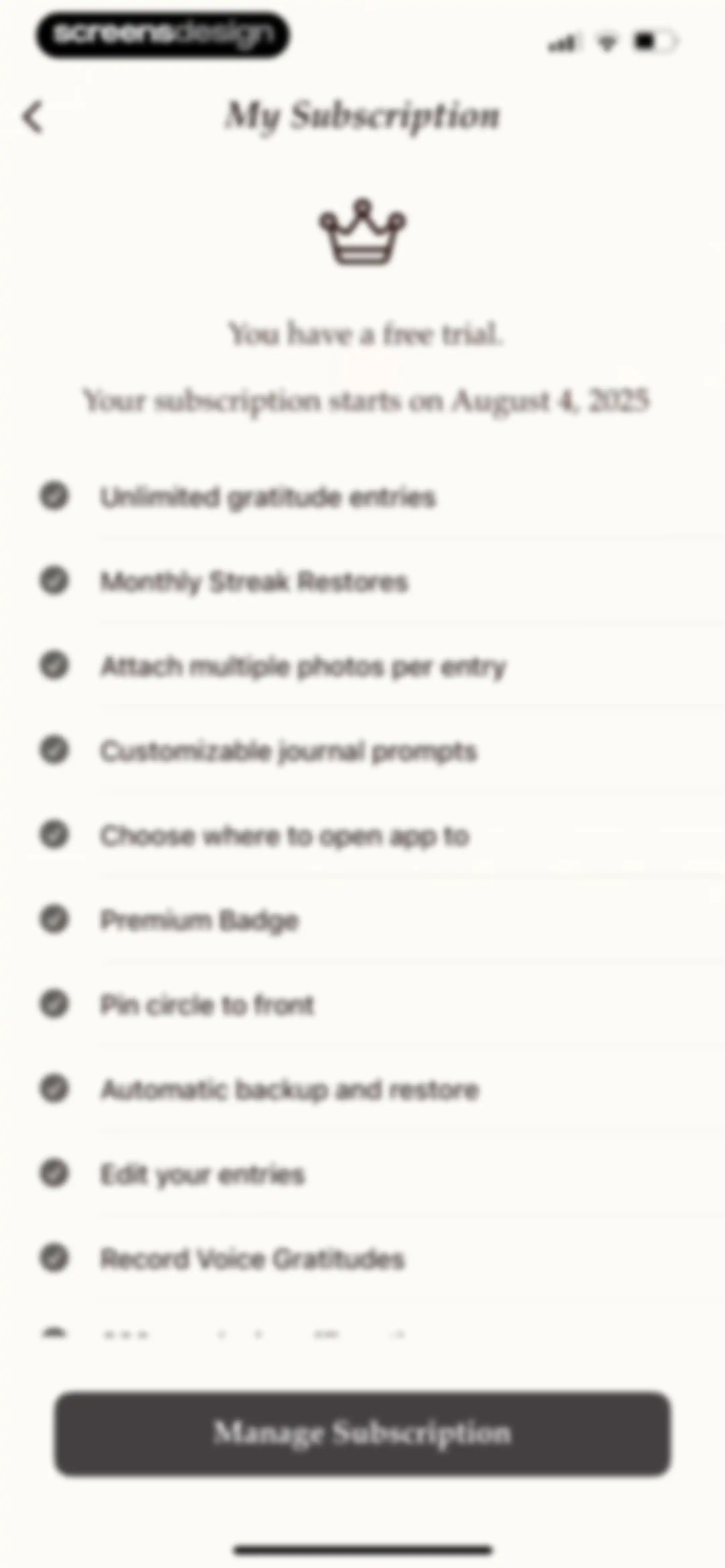 Gratitude Plus – Journal screen 179