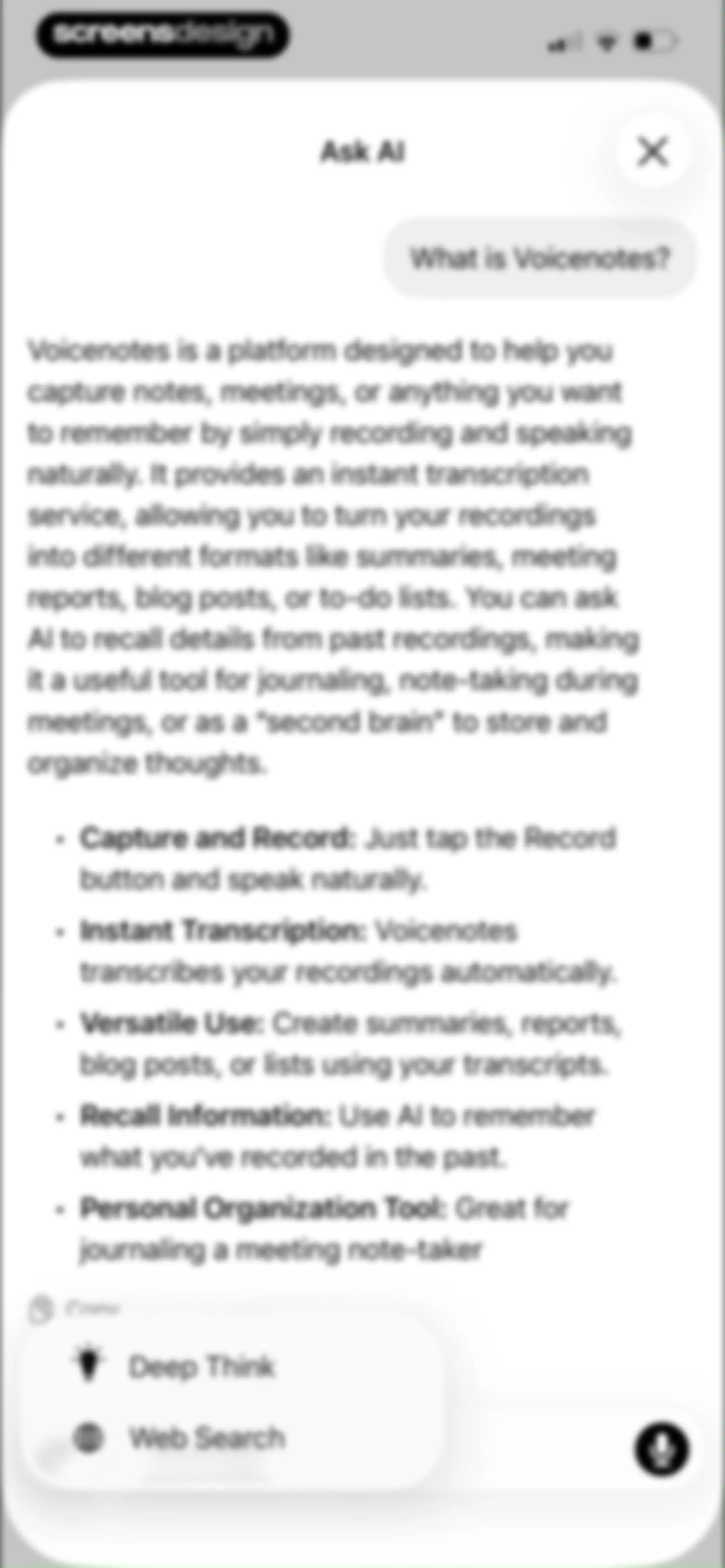 Voicenotes AI Notes & Meetings screen 26