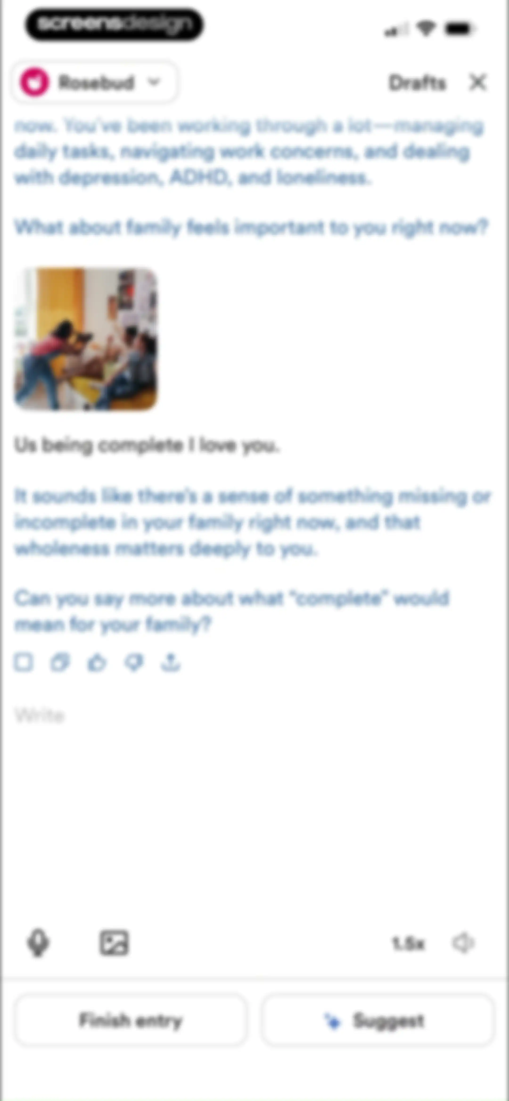 Rosebud: AI Journal & Diary screen 62