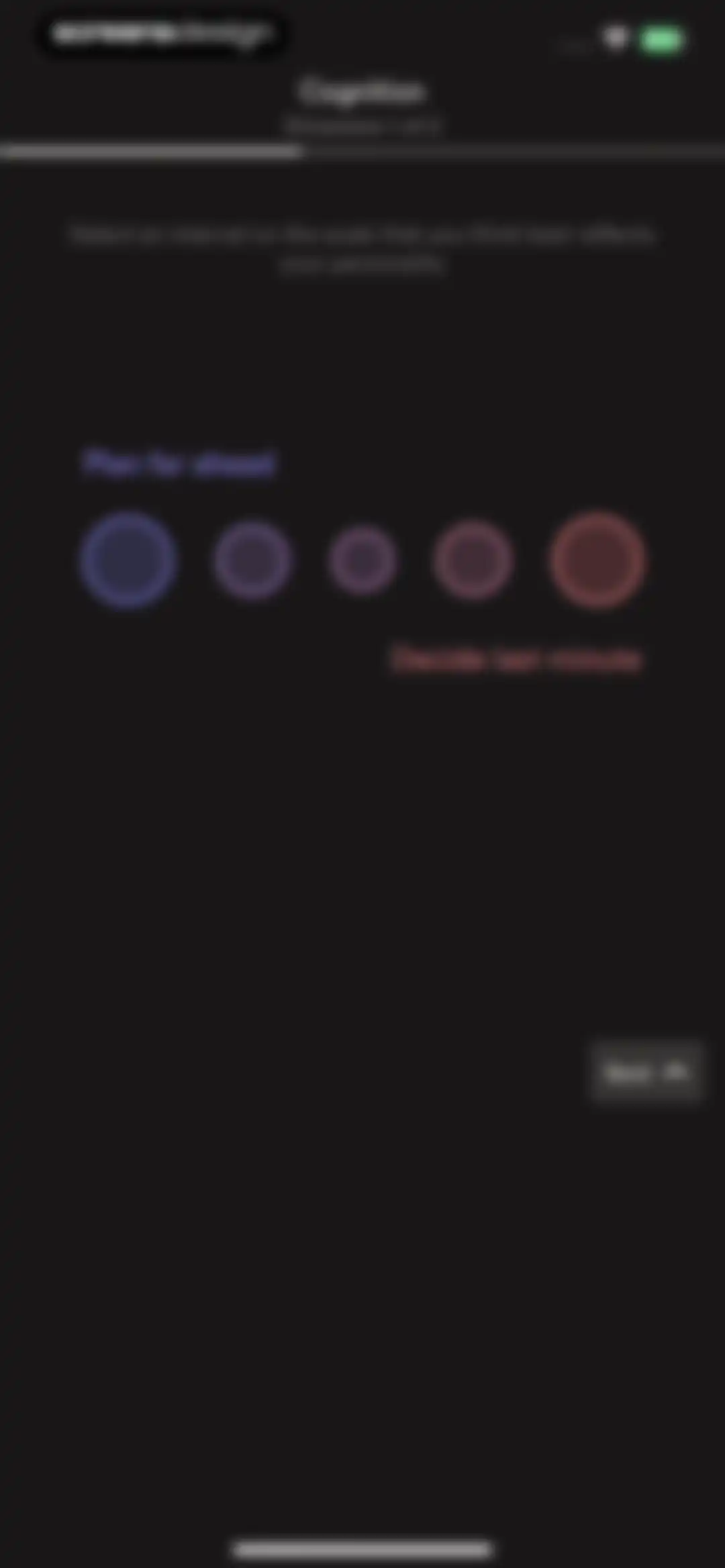 Dimensional: Personality Test screen 25