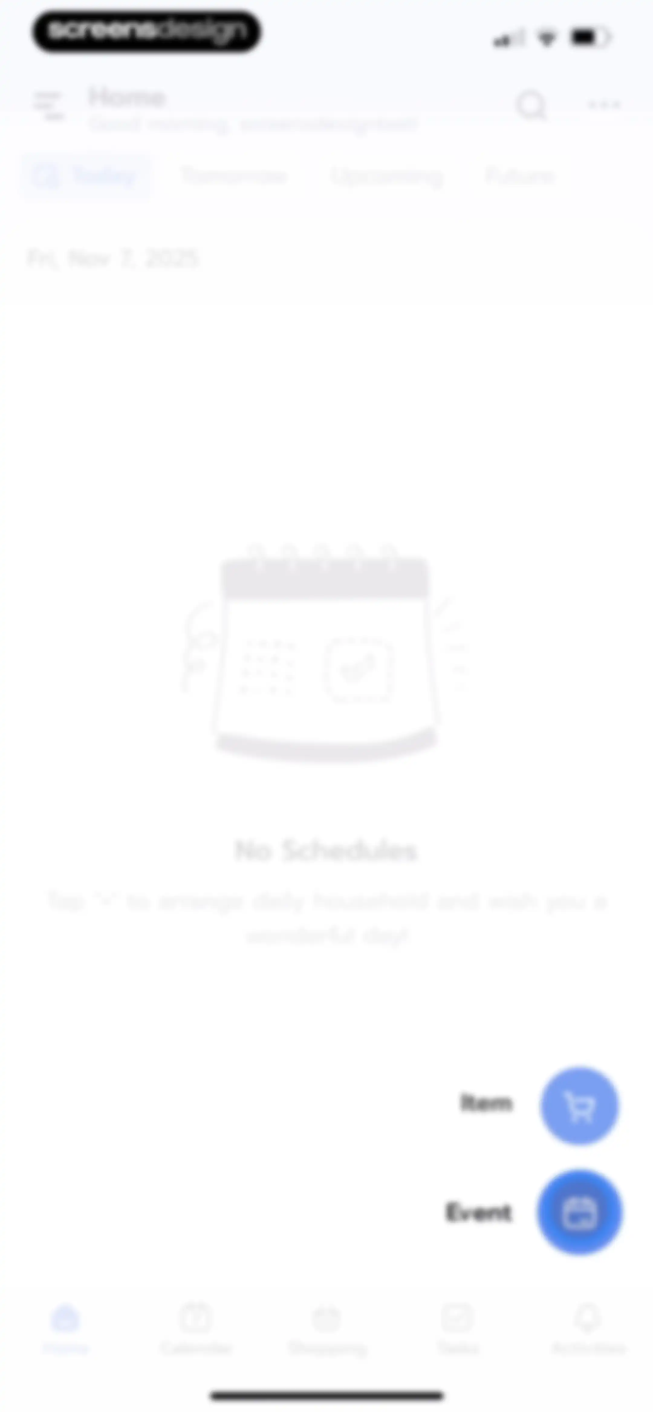 Shared Family Calendar: FamCal screen 17