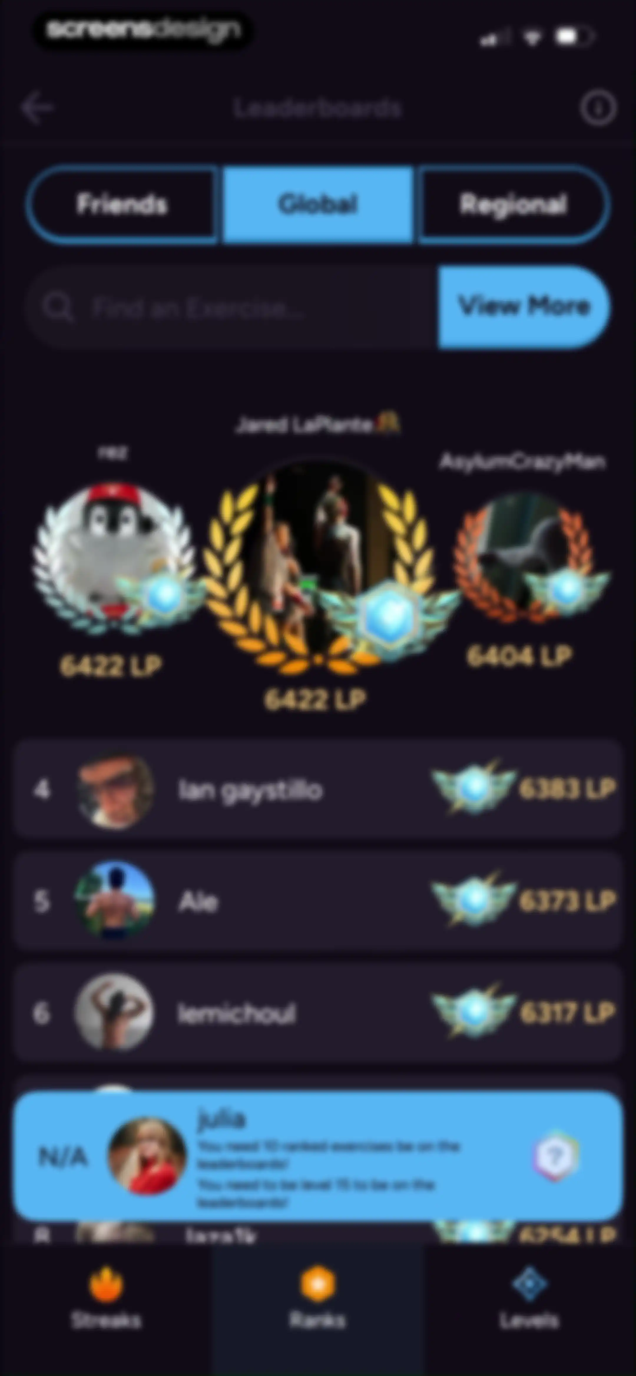 Liftoff - Ranked Gym Workouts screen 229