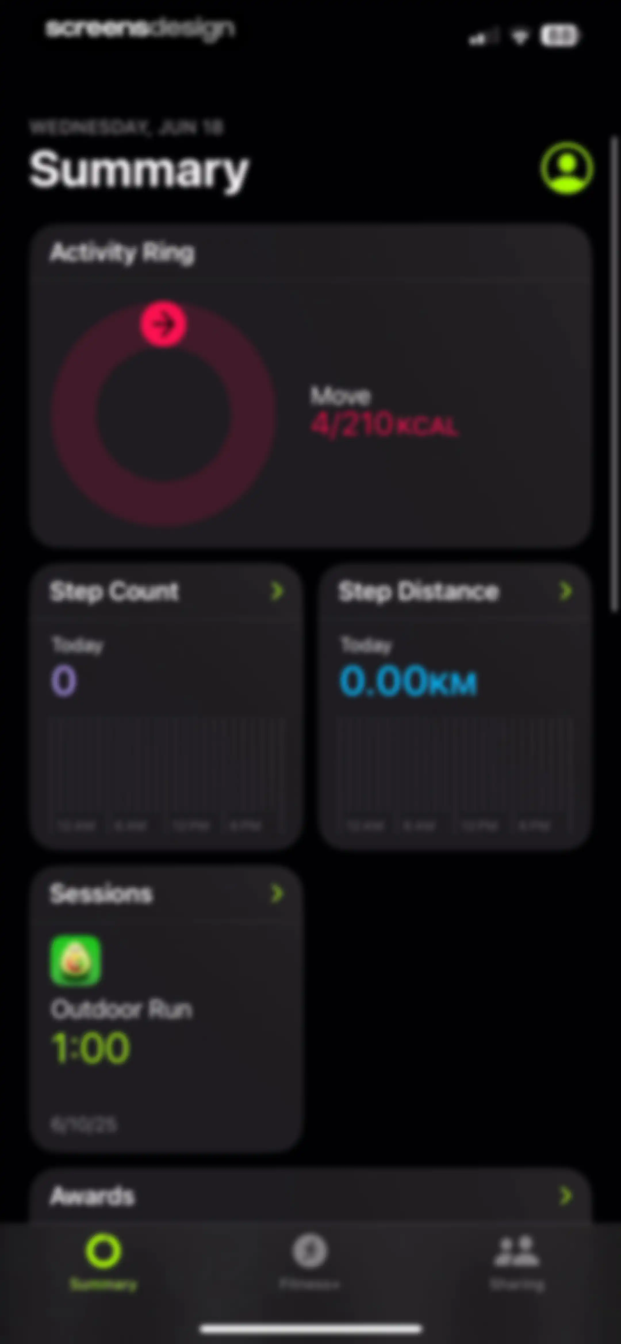 Apple Fitness screen 153
