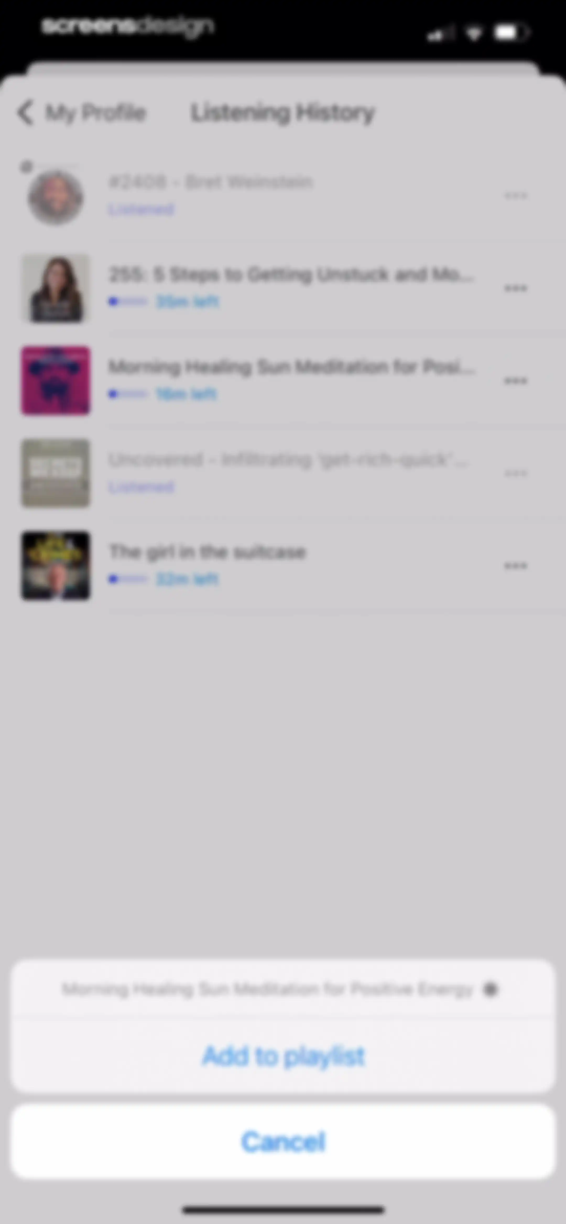 Podcast App screen 94