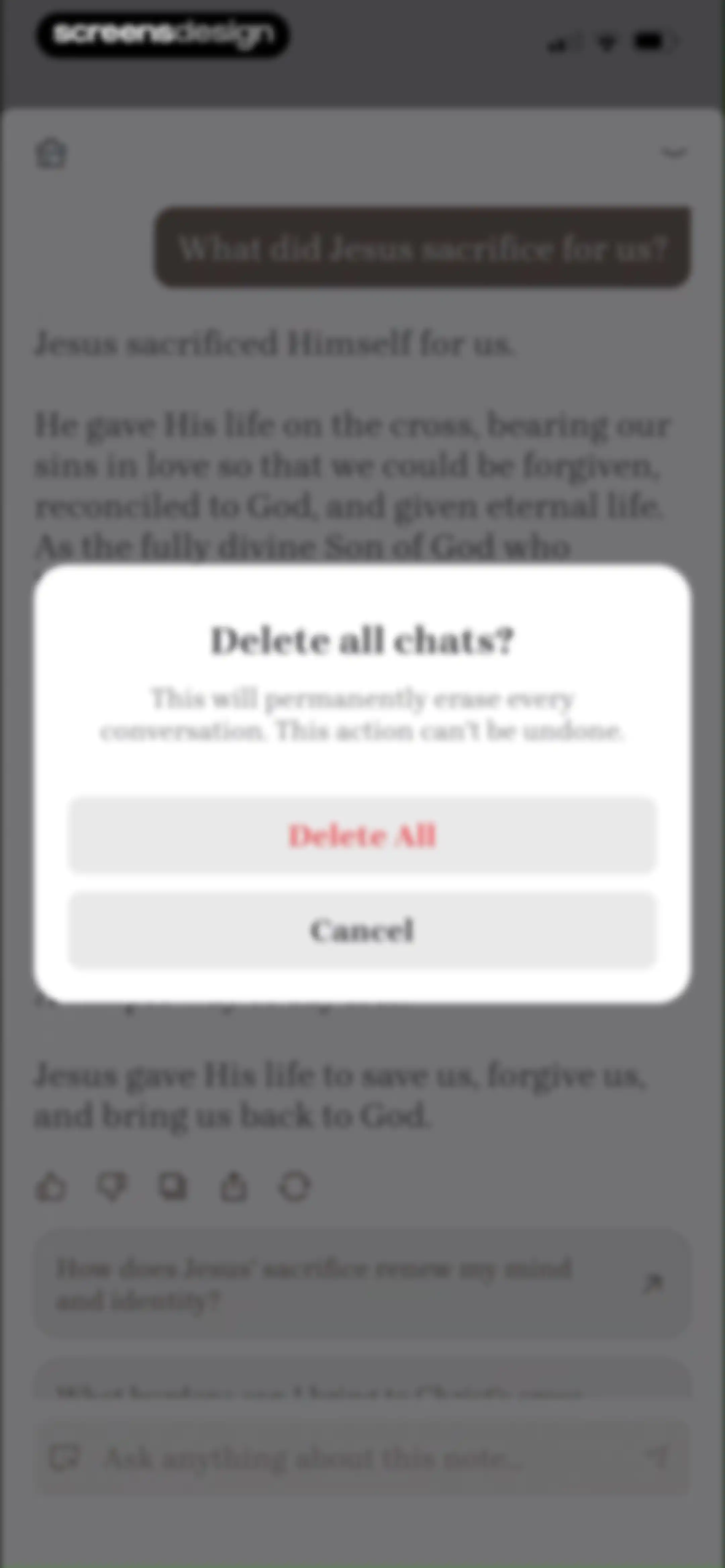 Bible Note: Sermon Notes screen 43