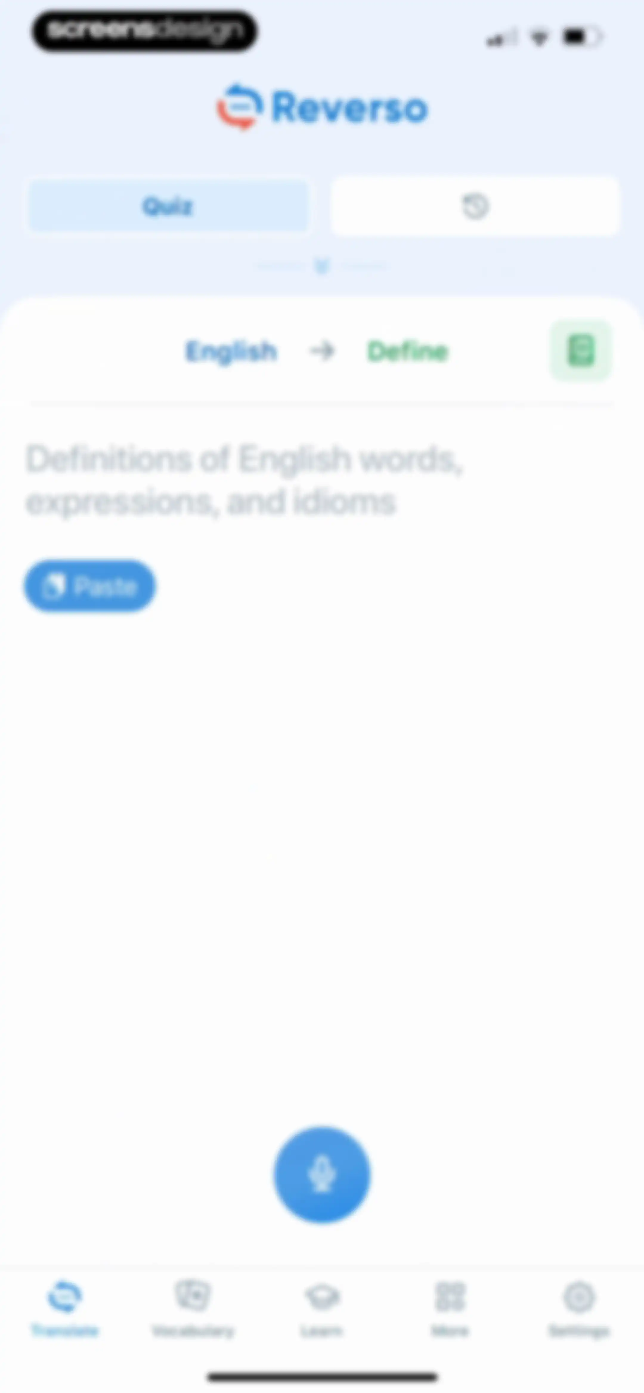 Reverso translate and learn screen 107