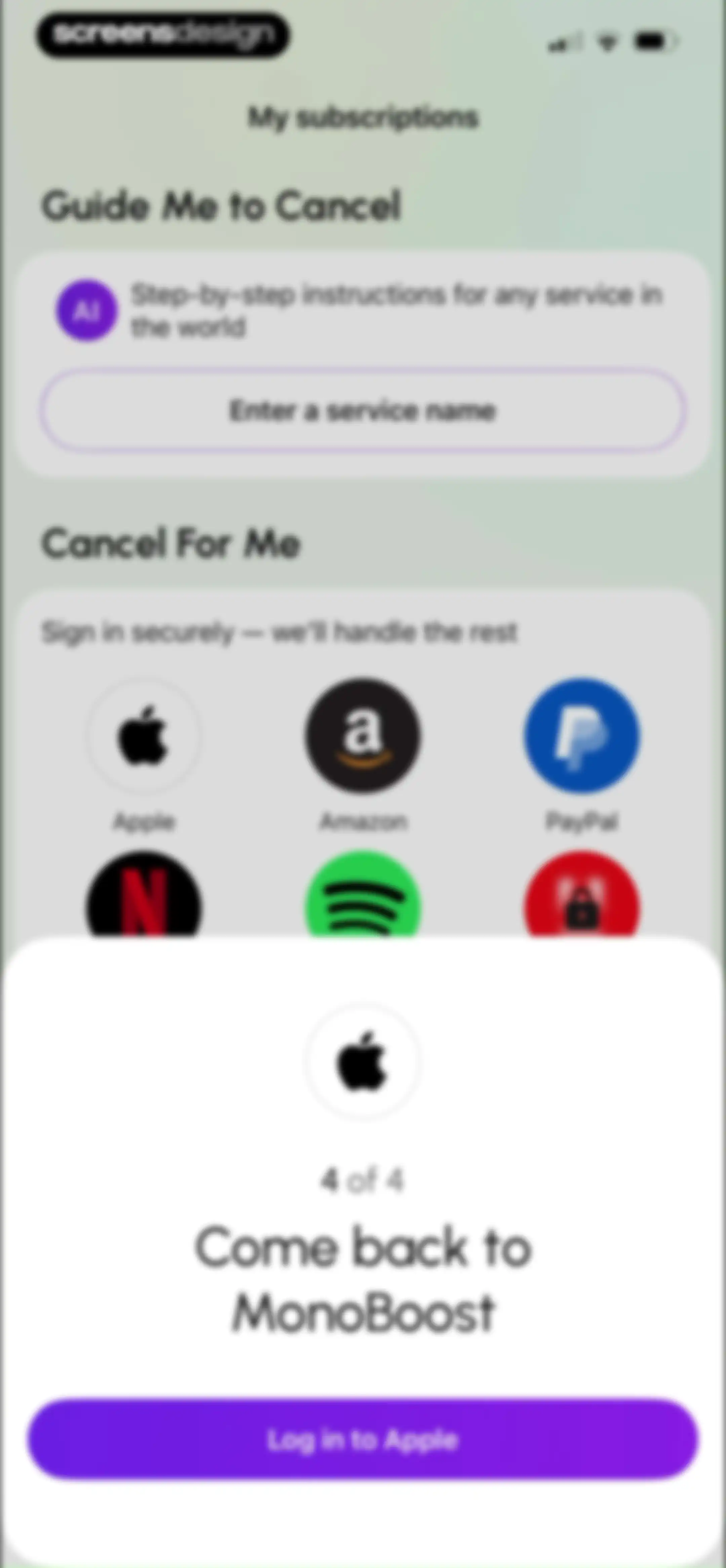 MonoBoost Cancel Subscriptions screen 38