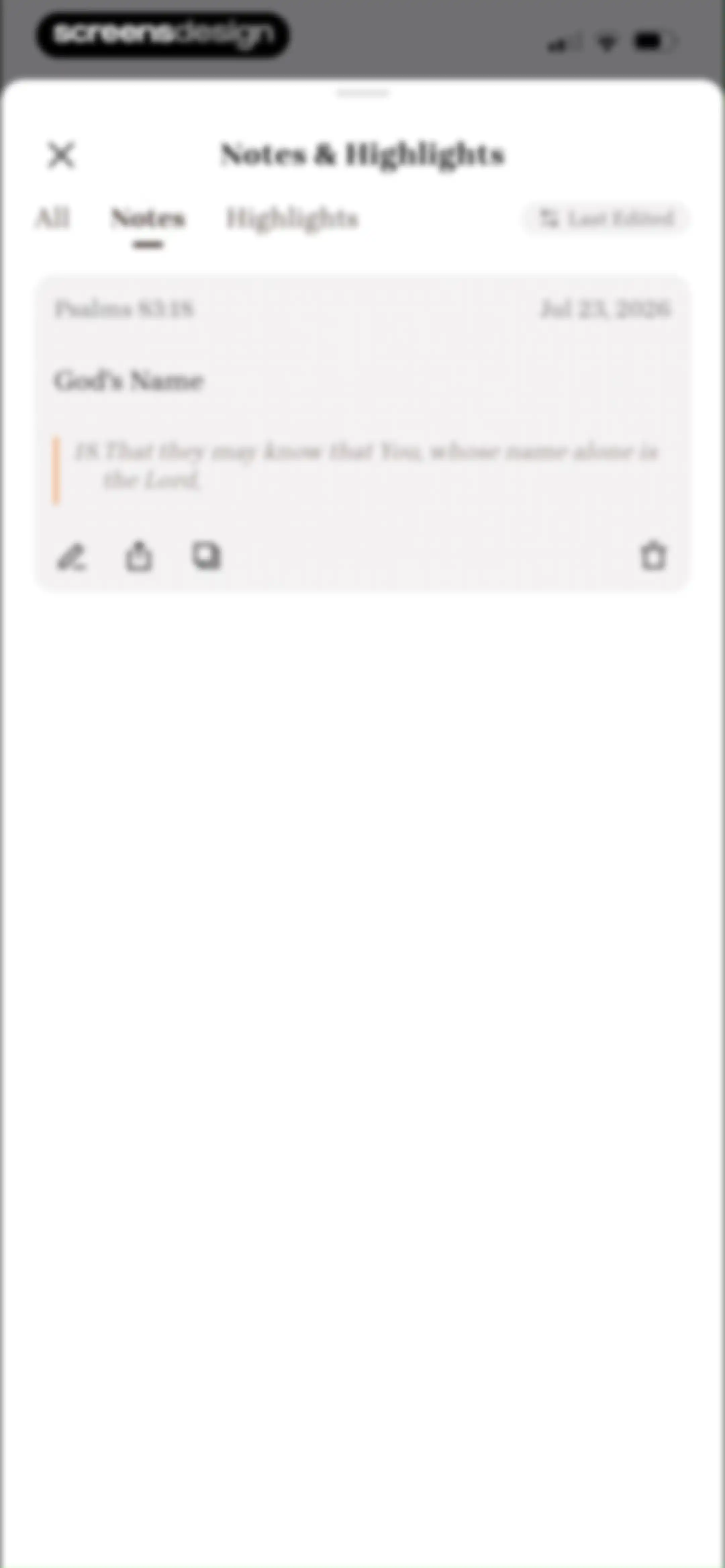 Bible Note: Sermon Notes screen 128