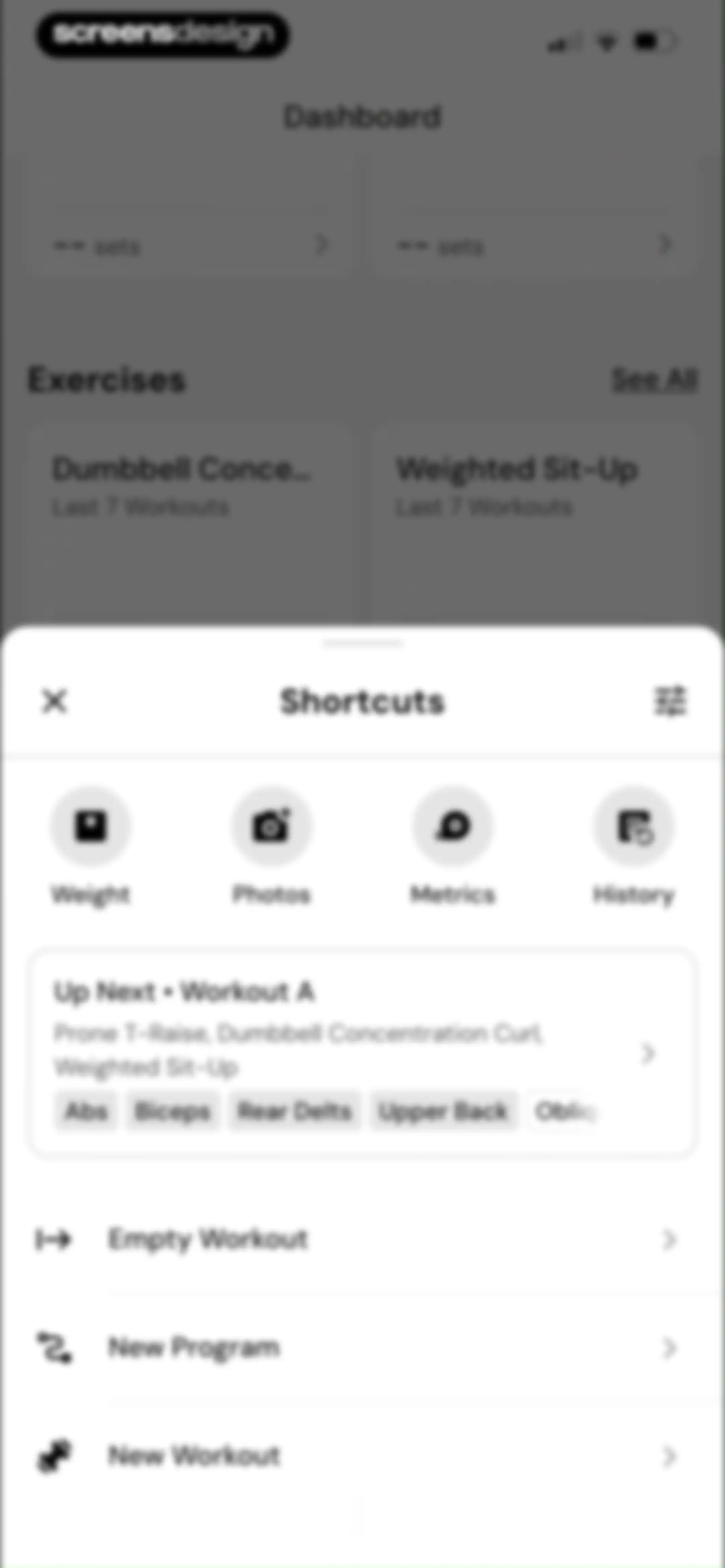 MacroFactor Workouts - Tracker screen 65