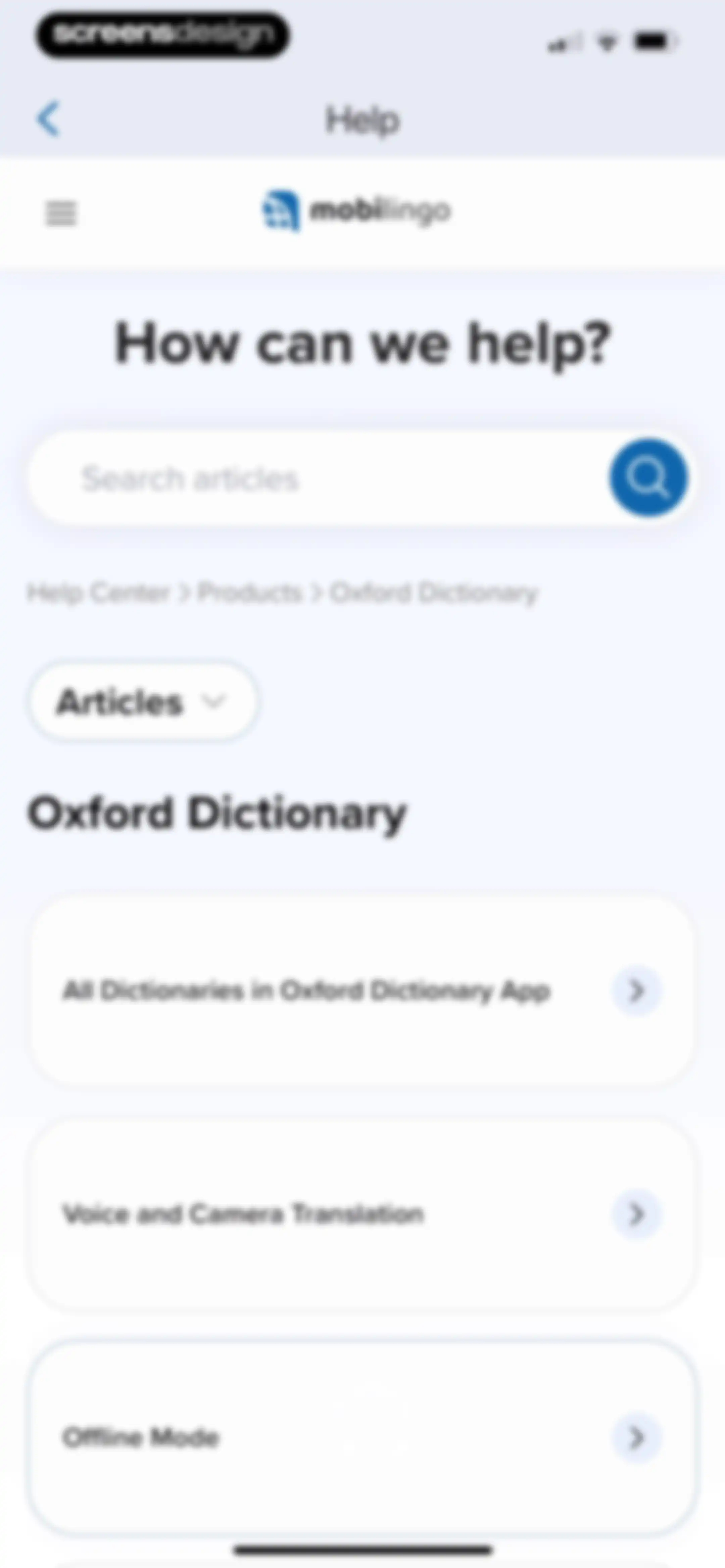 Oxford Dictionary & Thesaurus screen 65