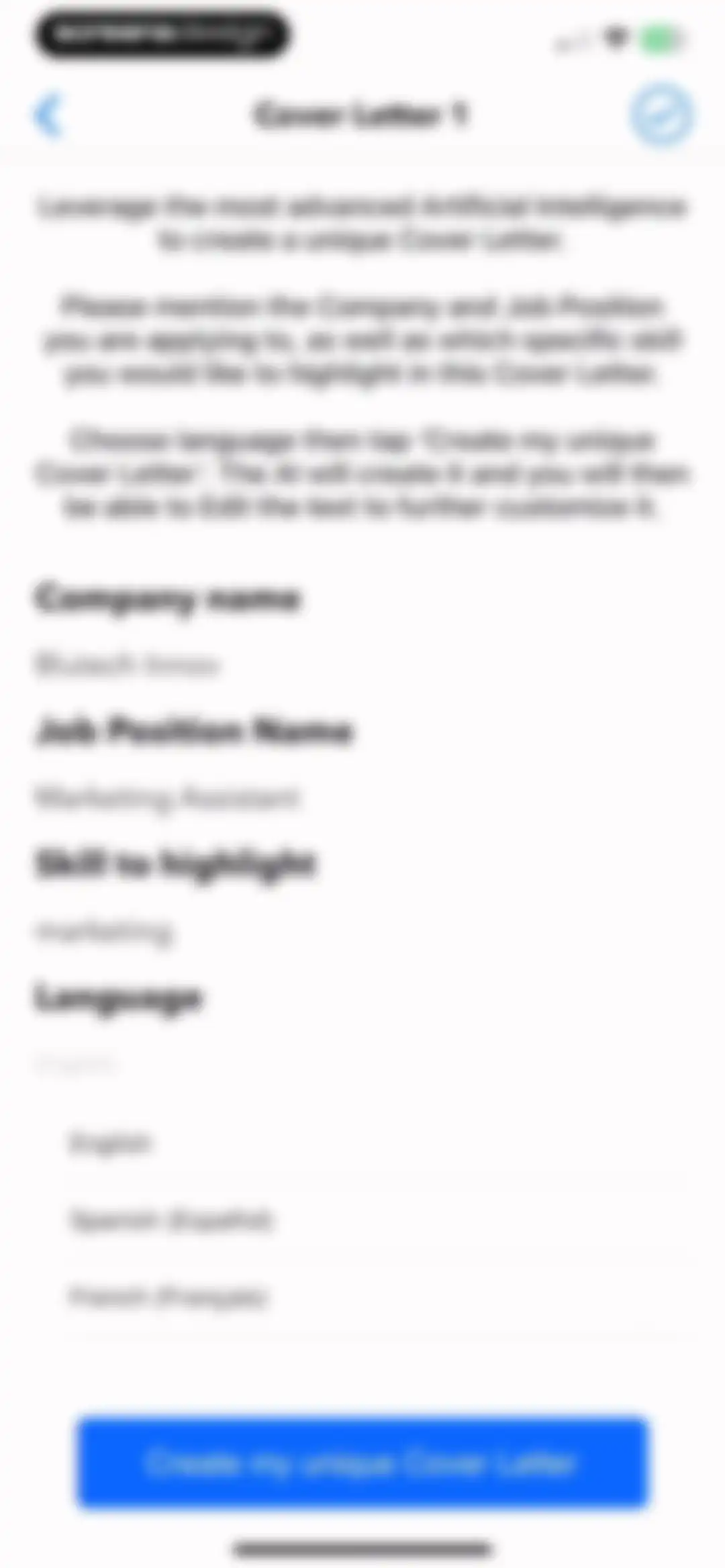 Resume Builder⁺ screen 34