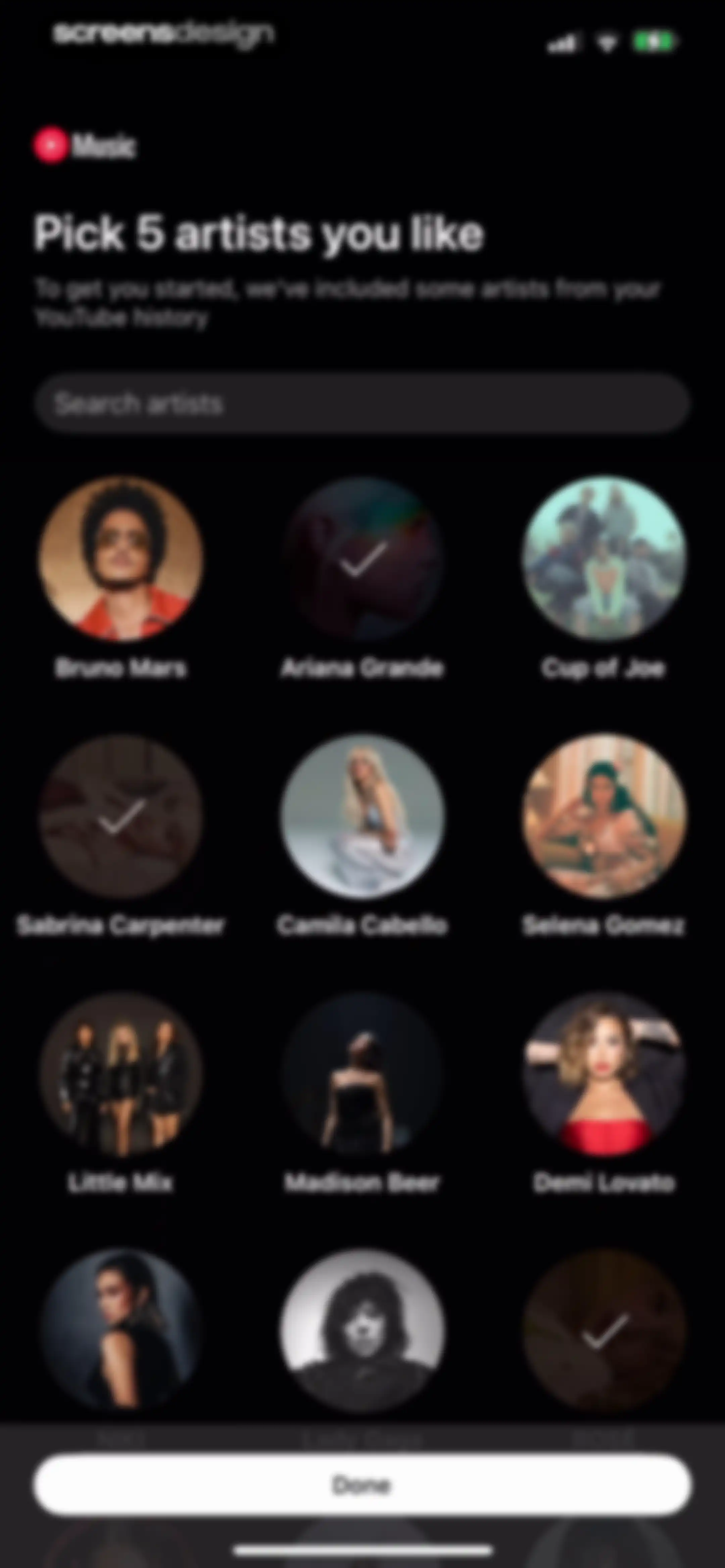 YouTube Music screen 184